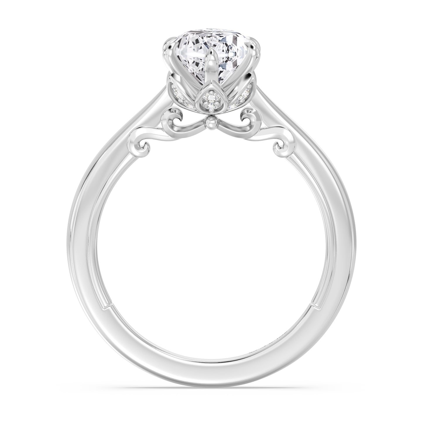 Enchanted Star Lab Grown Diamond With 14K Gold, Disney’s Rapunzel Six-Prong Studded Basket Solitaire Engagement Ring