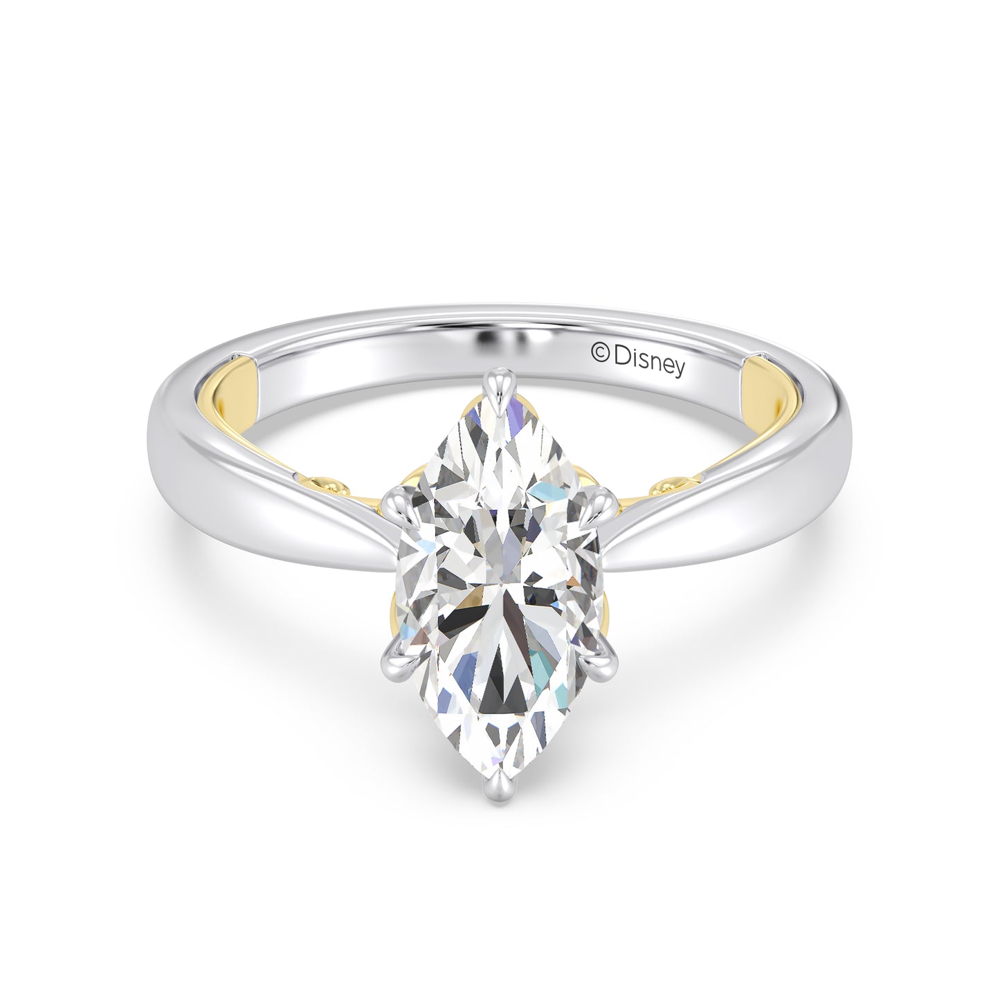 Enchanted Star Lab Grown Diamond With 14K Gold, Disney’s Rapunzel Six-Prong Studded Basket Solitaire Engagement Ring