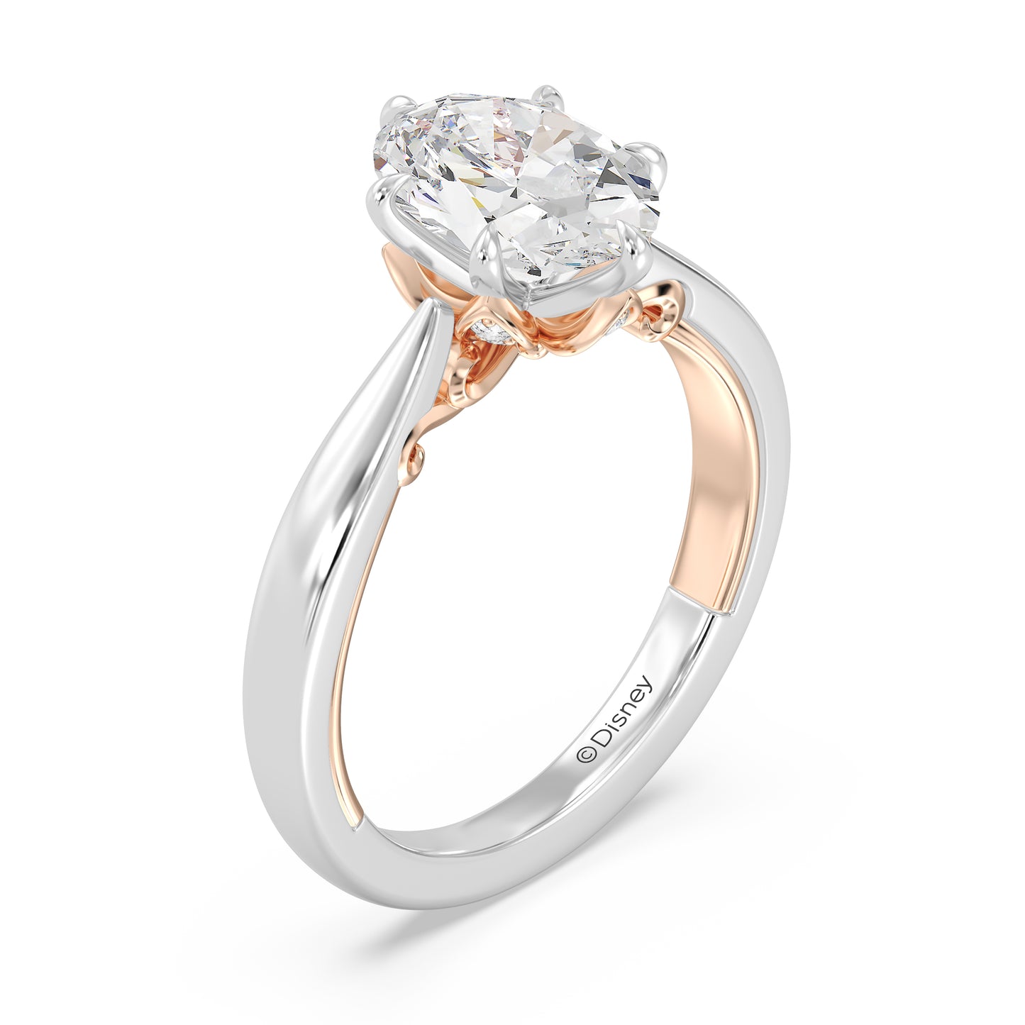 Enchanted Star Lab Grown Diamond With 14K Gold, Disney’s Rapunzel Six-Prong Studded Basket Solitaire Engagement Ring
