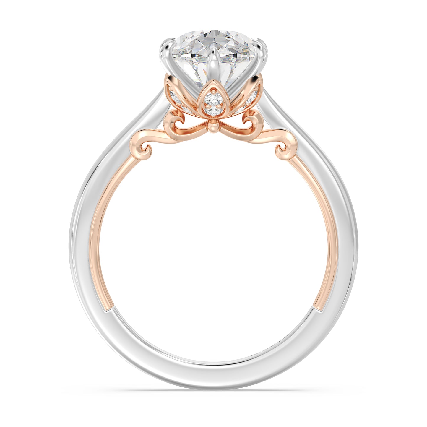 Enchanted Star Lab Grown Diamond With 14K Gold, Disney’s Rapunzel Six-Prong Studded Basket Solitaire Engagement Ring