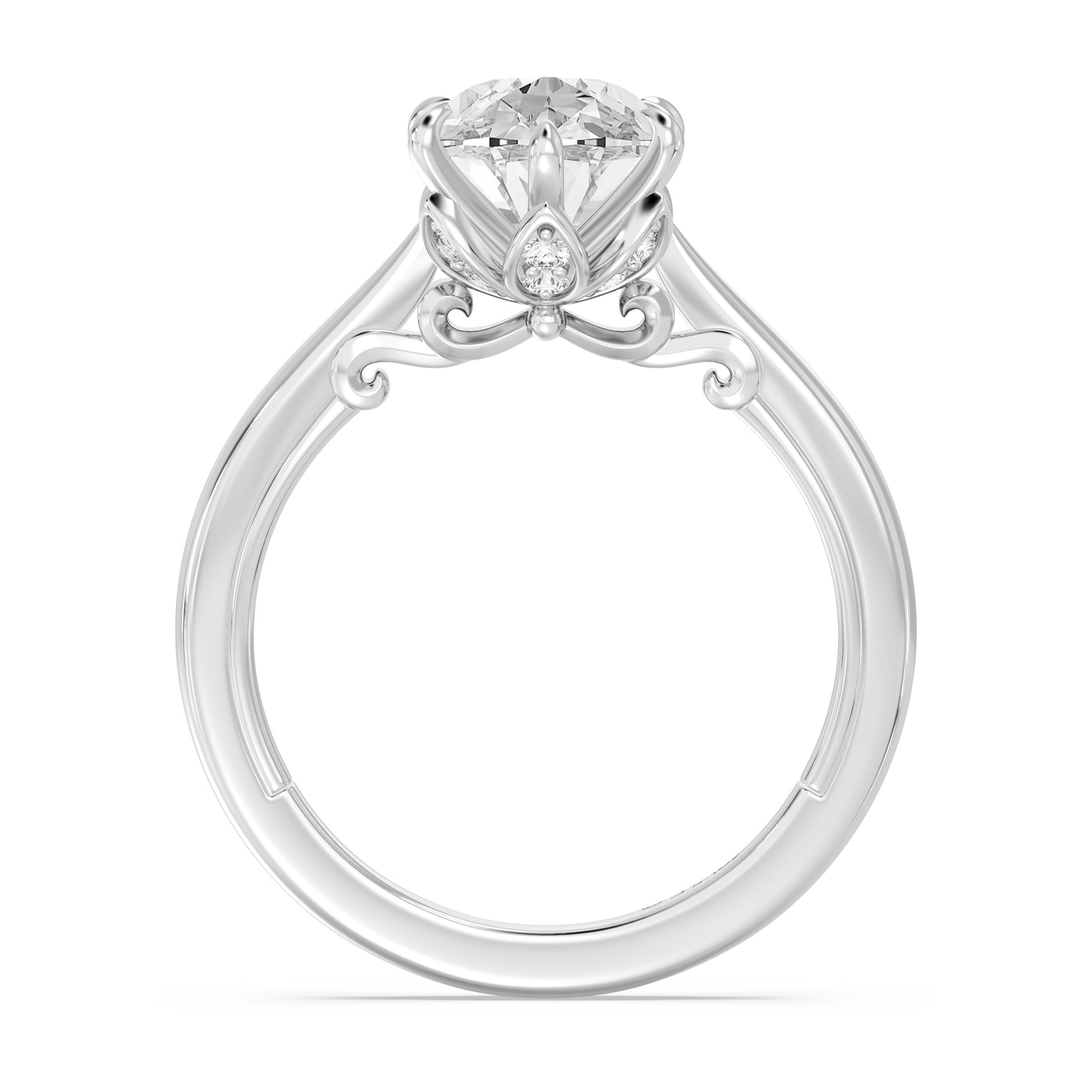 Enchanted Star Lab Grown Diamond With 14K Gold, Disney’s Rapunzel Six-Prong Studded Basket Solitaire Engagement Ring