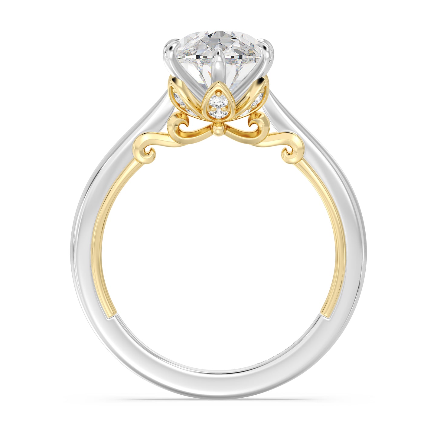 Enchanted Star Lab Grown Diamond With 14K Gold, Disney’s Rapunzel Six-Prong Studded Basket Solitaire Engagement Ring