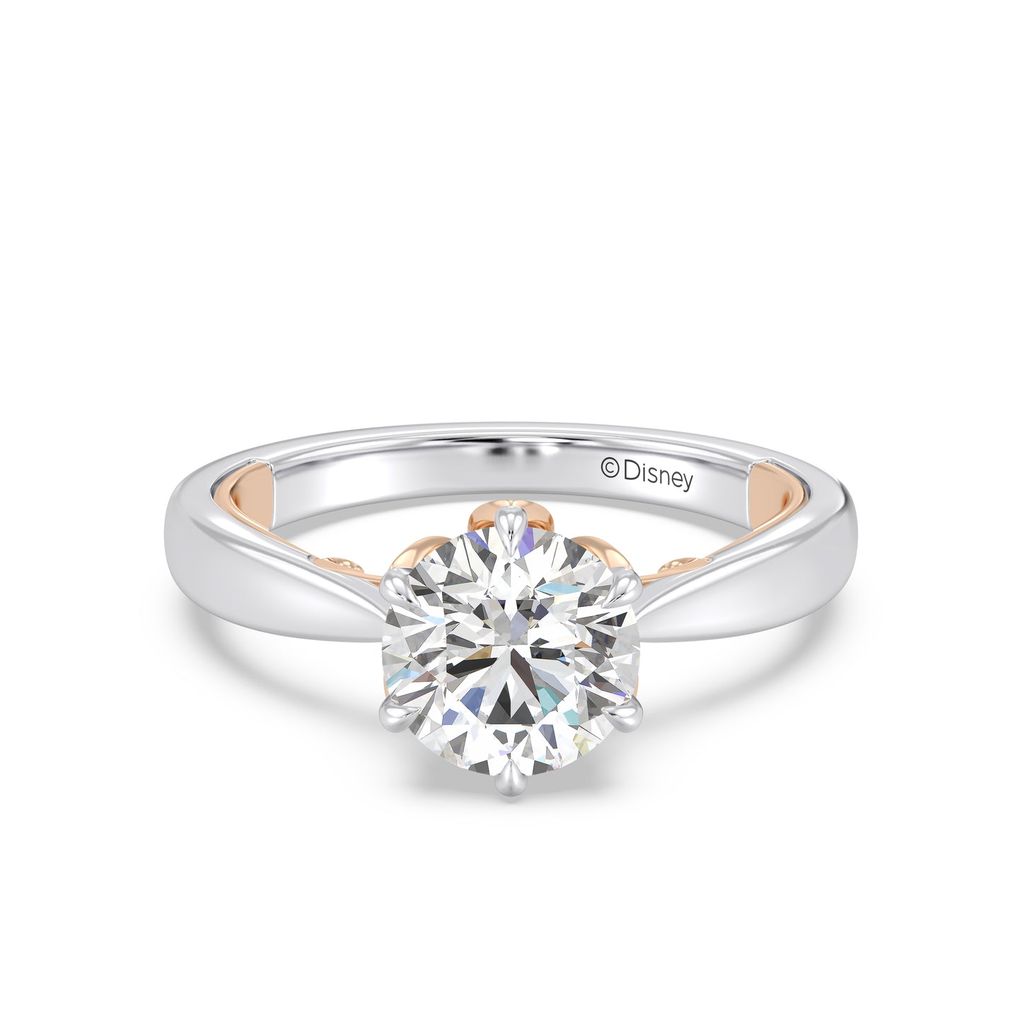 Enchanted Star Lab Grown Diamond With 14K Gold, Disney’s Rapunzel Six-Prong Studded Basket Solitaire Engagement Ring