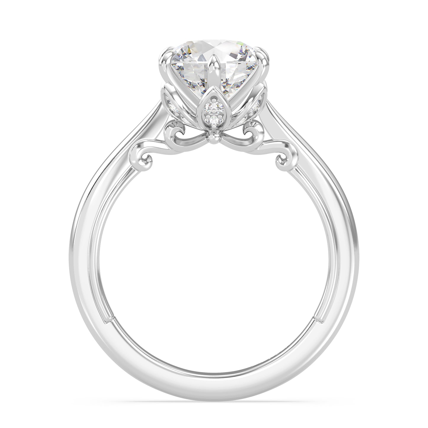 Enchanted Star Lab Grown Diamond With 14K Gold, Disney’s Rapunzel Six-Prong Studded Basket Solitaire Engagement Ring