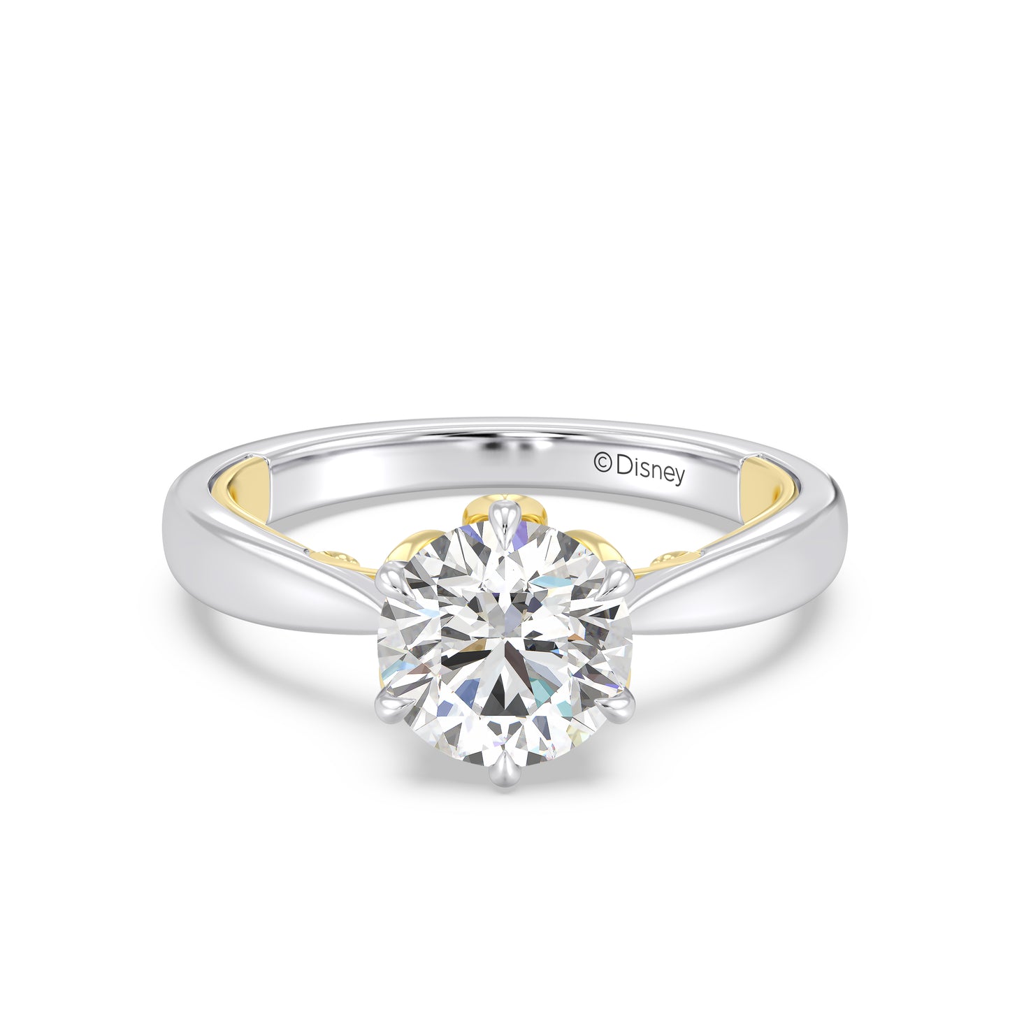 Enchanted Star Lab Grown Diamond With 14K Gold, Disney’s Rapunzel Six-Prong Studded Basket Solitaire Engagement Ring