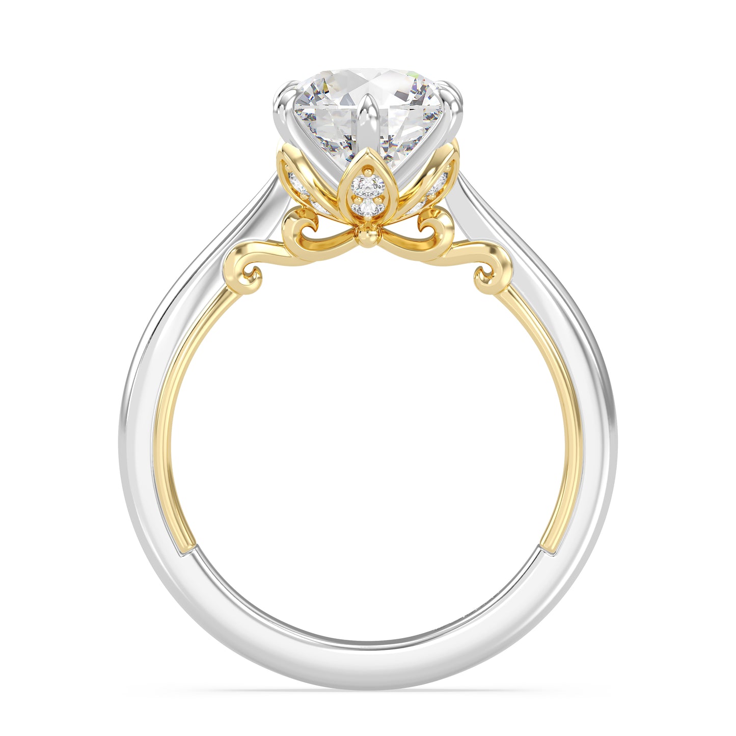 Enchanted Star Lab Grown Diamond With 14K Gold, Disney’s Rapunzel Six-Prong Studded Basket Solitaire Engagement Ring