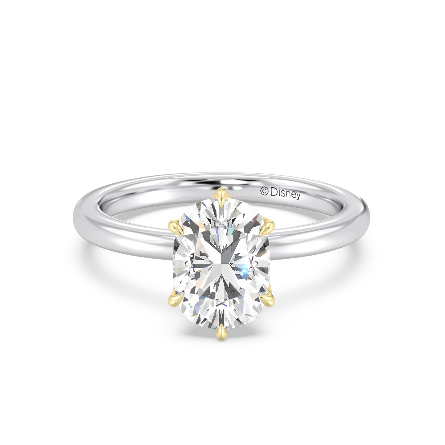 Enchanted Star Lab Grown Diamond With 14K Gold, Disney’s Rapunzel Six-Prong Studded Solitaire Engagement Ring