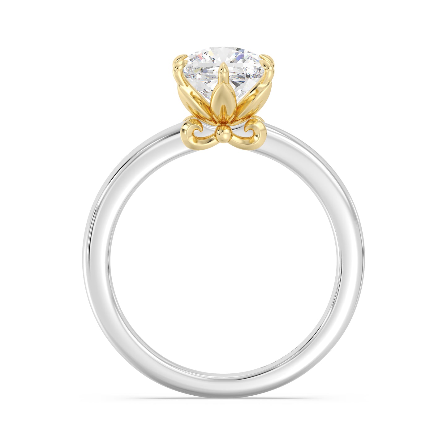 Enchanted Star Lab Grown Diamond With 14K Gold, Disney’s Rapunzel Six-Prong Studded Solitaire Engagement Ring