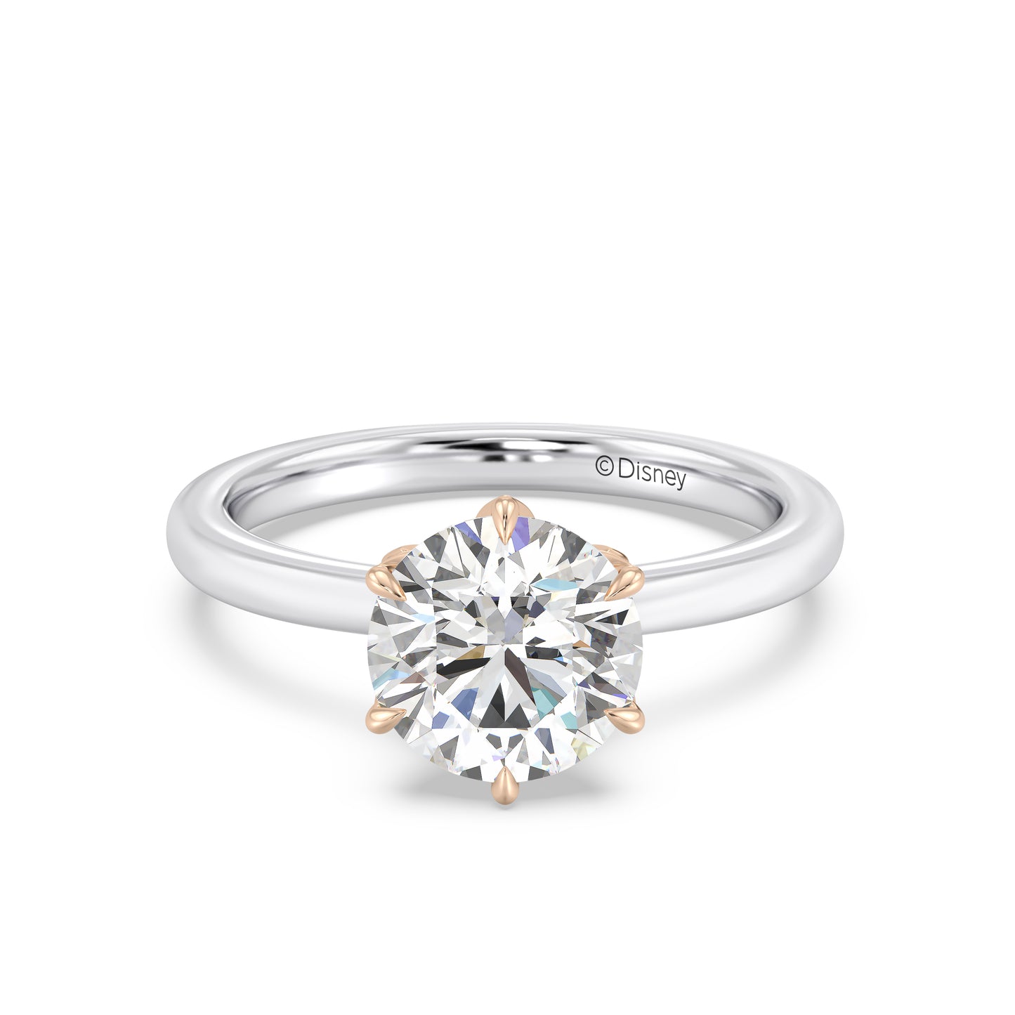 Enchanted Star Lab Grown Diamond With 14K Gold, Disney’s Rapunzel Six-Prong Studded Solitaire Engagement Ring