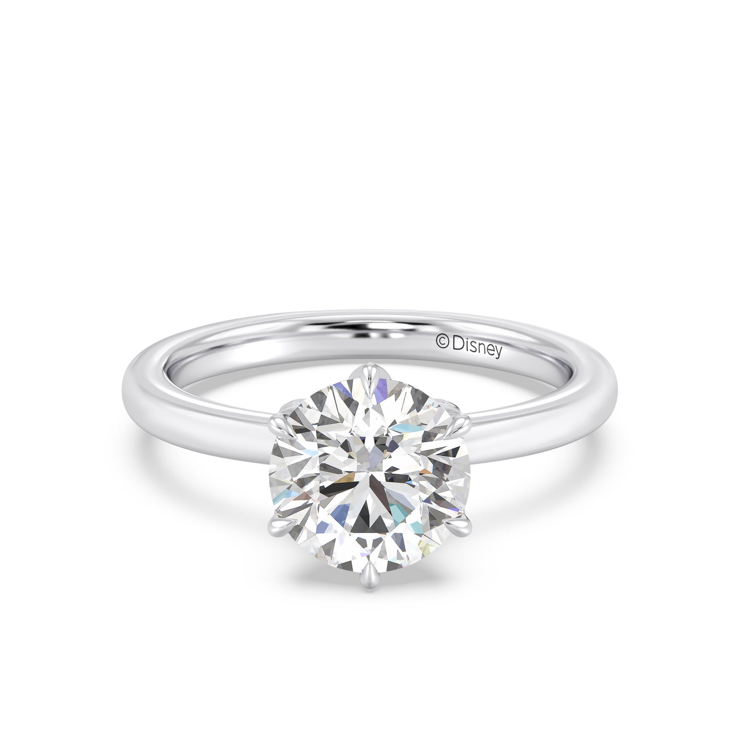 Enchanted Star Lab Grown Diamond With 14K Gold, Disney’s Rapunzel Six-Prong Studded Solitaire Engagement Ring
