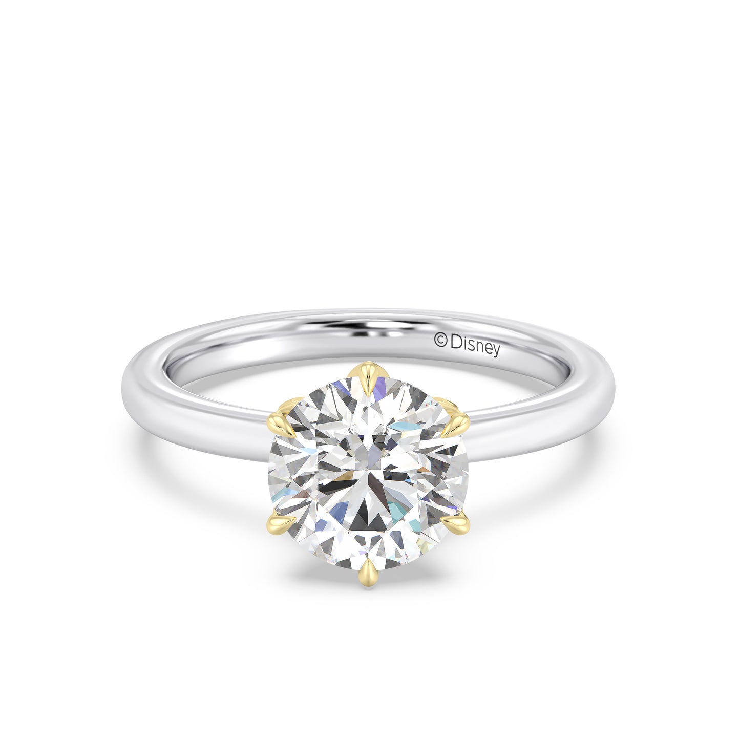 Enchanted Star Lab Grown Diamond With 14K Gold, Disney’s Rapunzel Six-Prong Studded Solitaire Engagement Ring