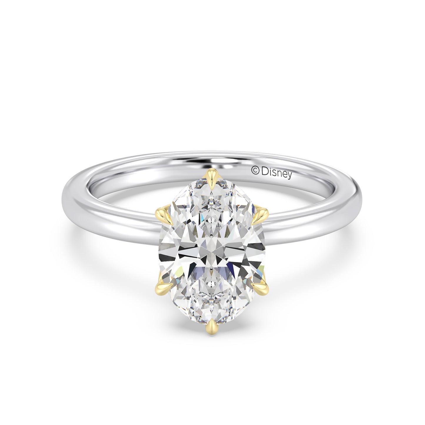 Enchanted Star Lab Grown Diamond With 14K Gold, Disney’s Rapunzel Six-Prong Studded Solitaire Engagement Ring