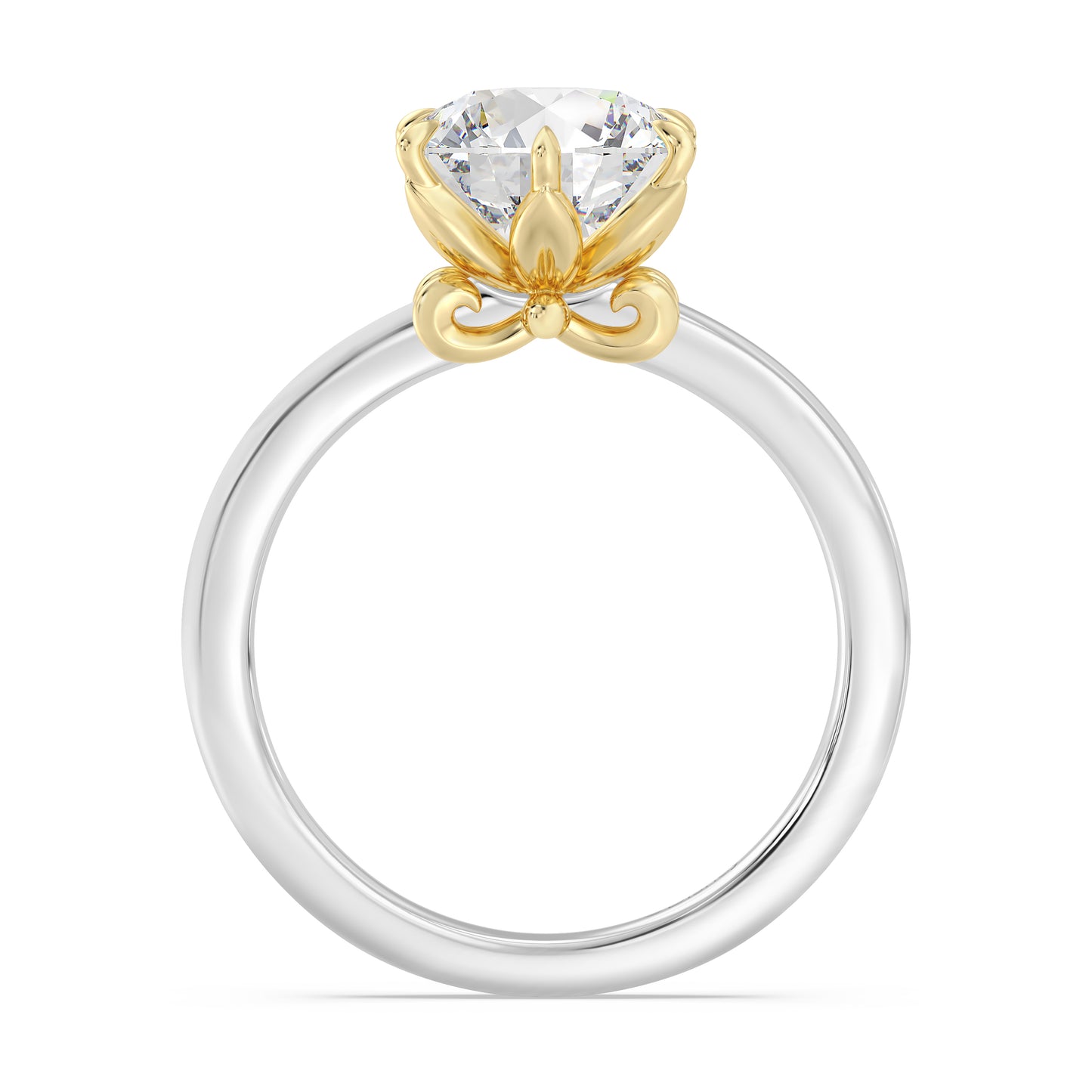 Enchanted Star Lab Grown Diamond With 14K Gold, Disney’s Rapunzel Six-Prong Studded Solitaire Engagement Ring