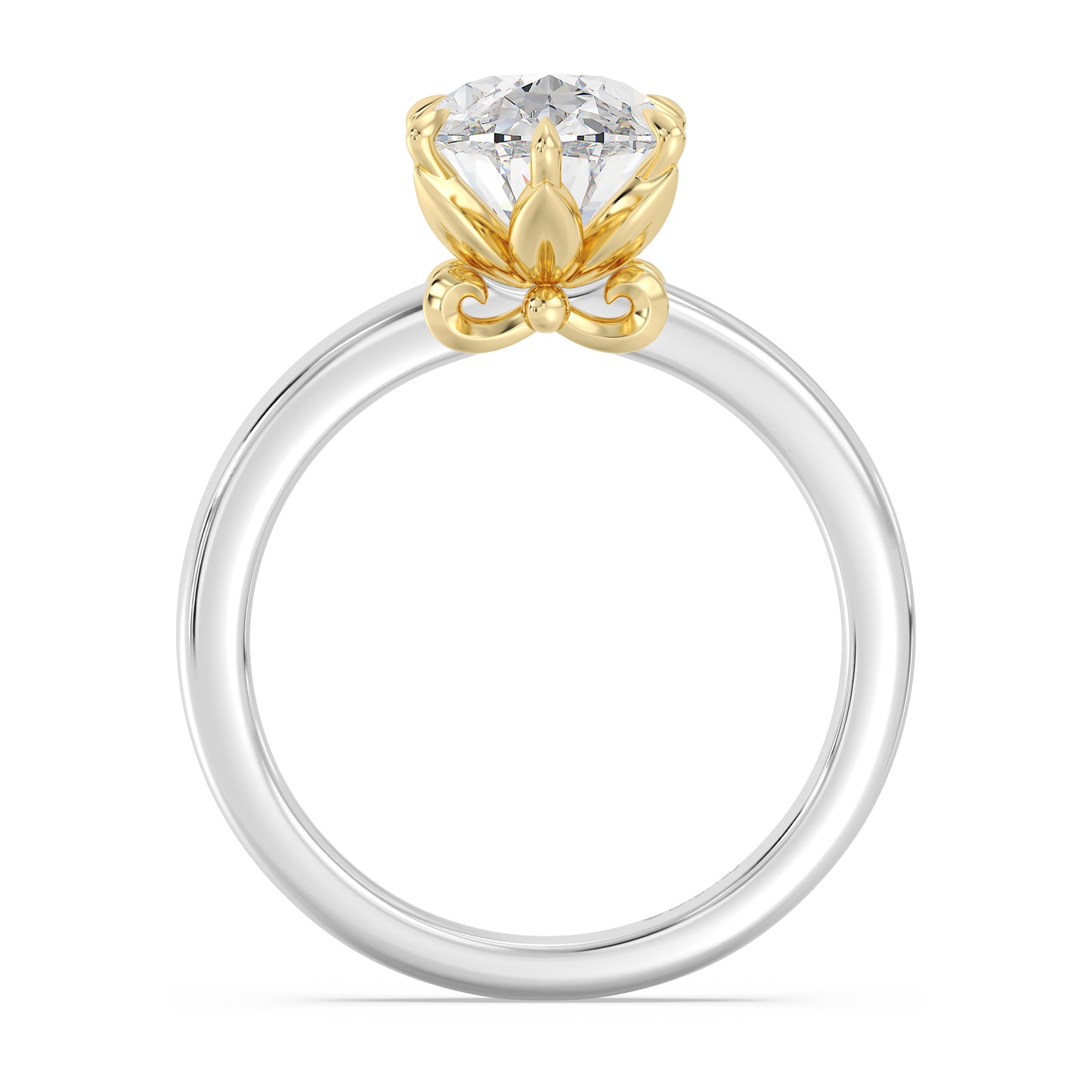 Enchanted Star Lab Grown Diamond With 14K Gold, Disney’s Rapunzel Six-Prong Studded Solitaire Engagement Ring
