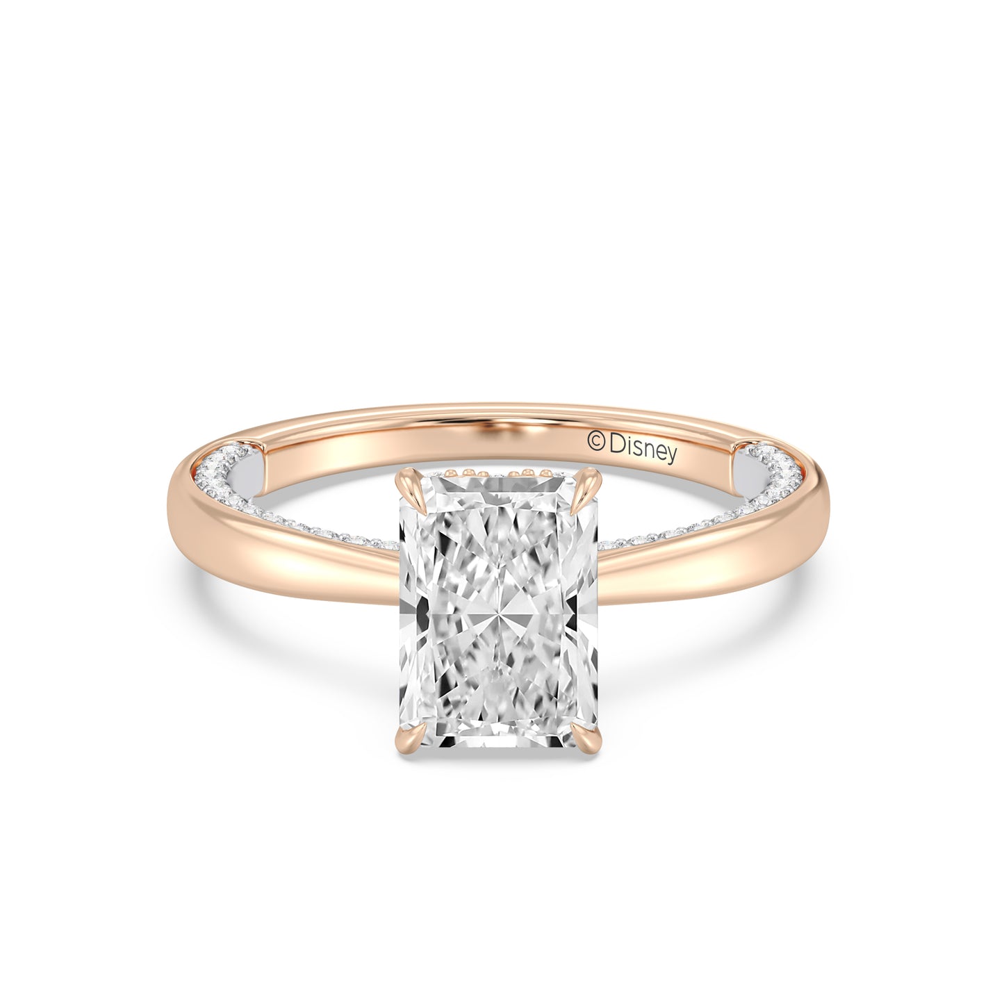 Enchanted Star Lab Grown Diamond With 14K Gold, Disney’s Aurora Solitaire Studded Gallery Engagement Ring