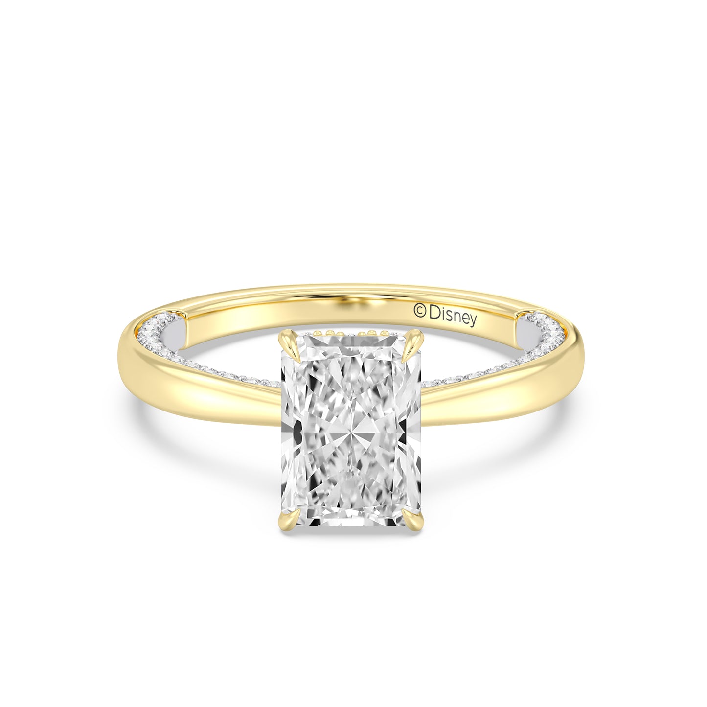 Enchanted Star Lab Grown Diamond With 14K Gold, Disney’s Aurora Solitaire Studded Gallery Engagement Ring