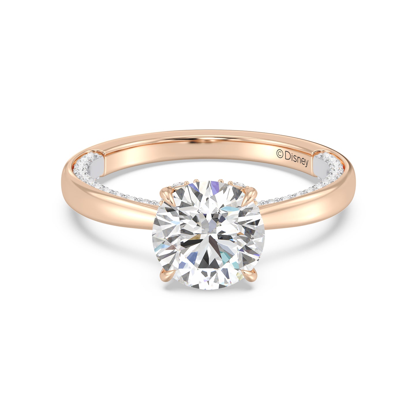 Enchanted Star Lab Grown Diamond With 14K Gold, Disney's Aurora Solitaire Studded Gallery Engagement Ring
