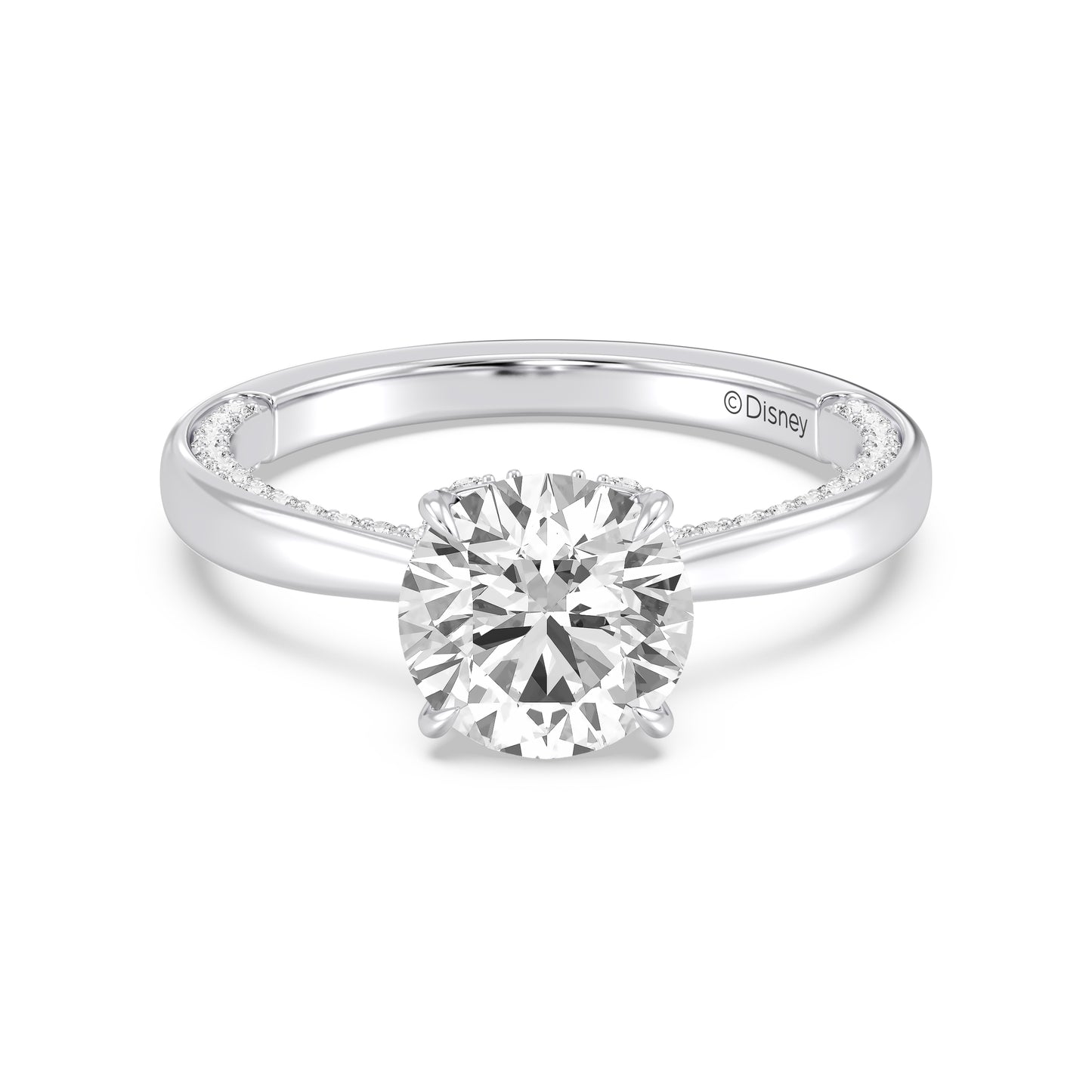 Enchanted Star Lab Grown Diamond With 14K Gold, Disney's Aurora Solitaire Studded Gallery Engagement Ring