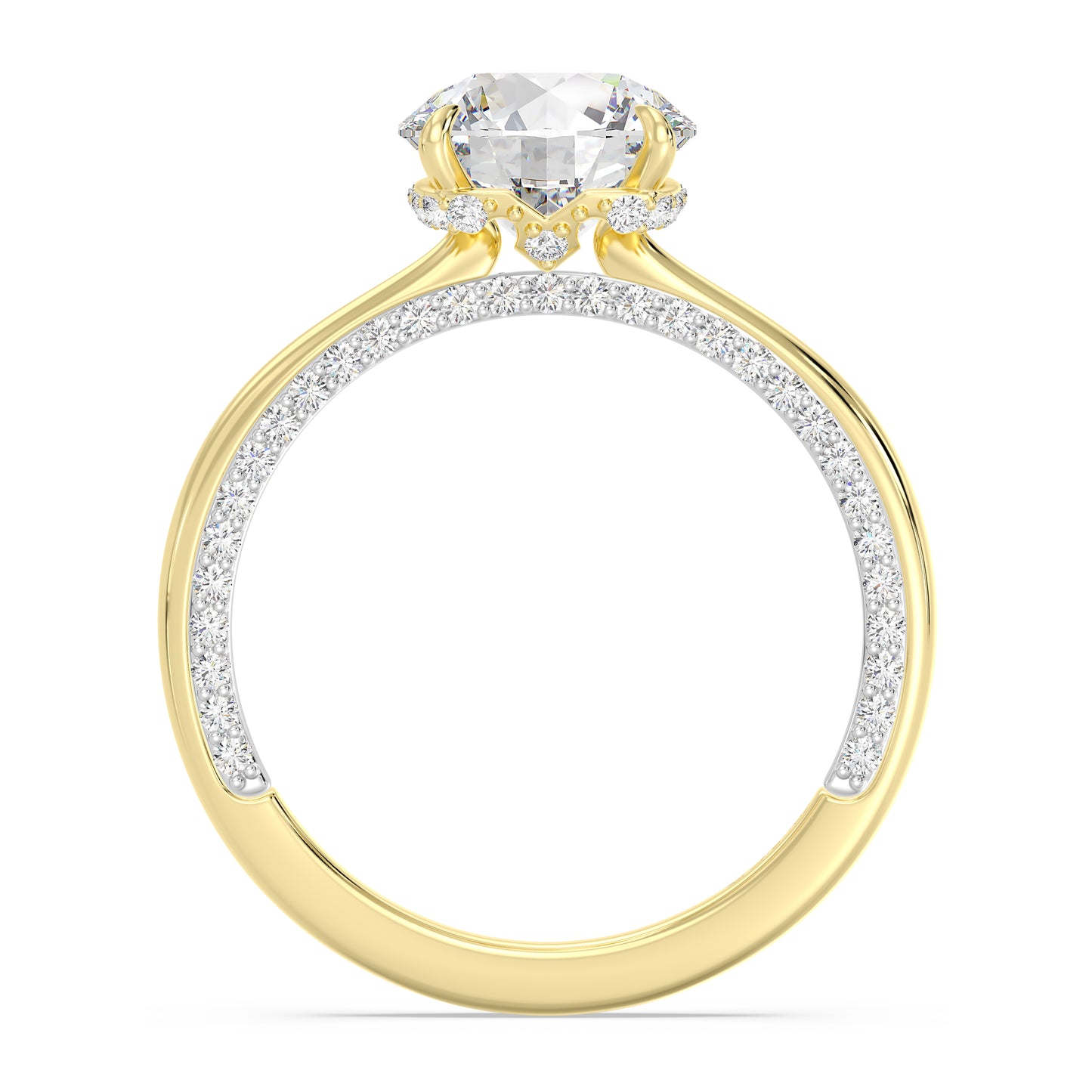 Enchanted Star Lab Grown Diamond With 14K Gold, Disney's Aurora Solitaire Studded Gallery Engagement Ring