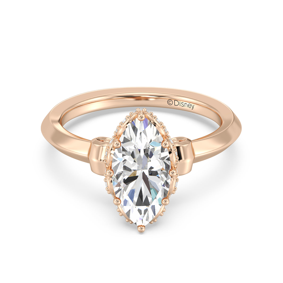 Enchanted Star Lab Grown Diamond And 14K Gold, Disney’s Cinderella Knife-Edge Solitaire Engagement Ring