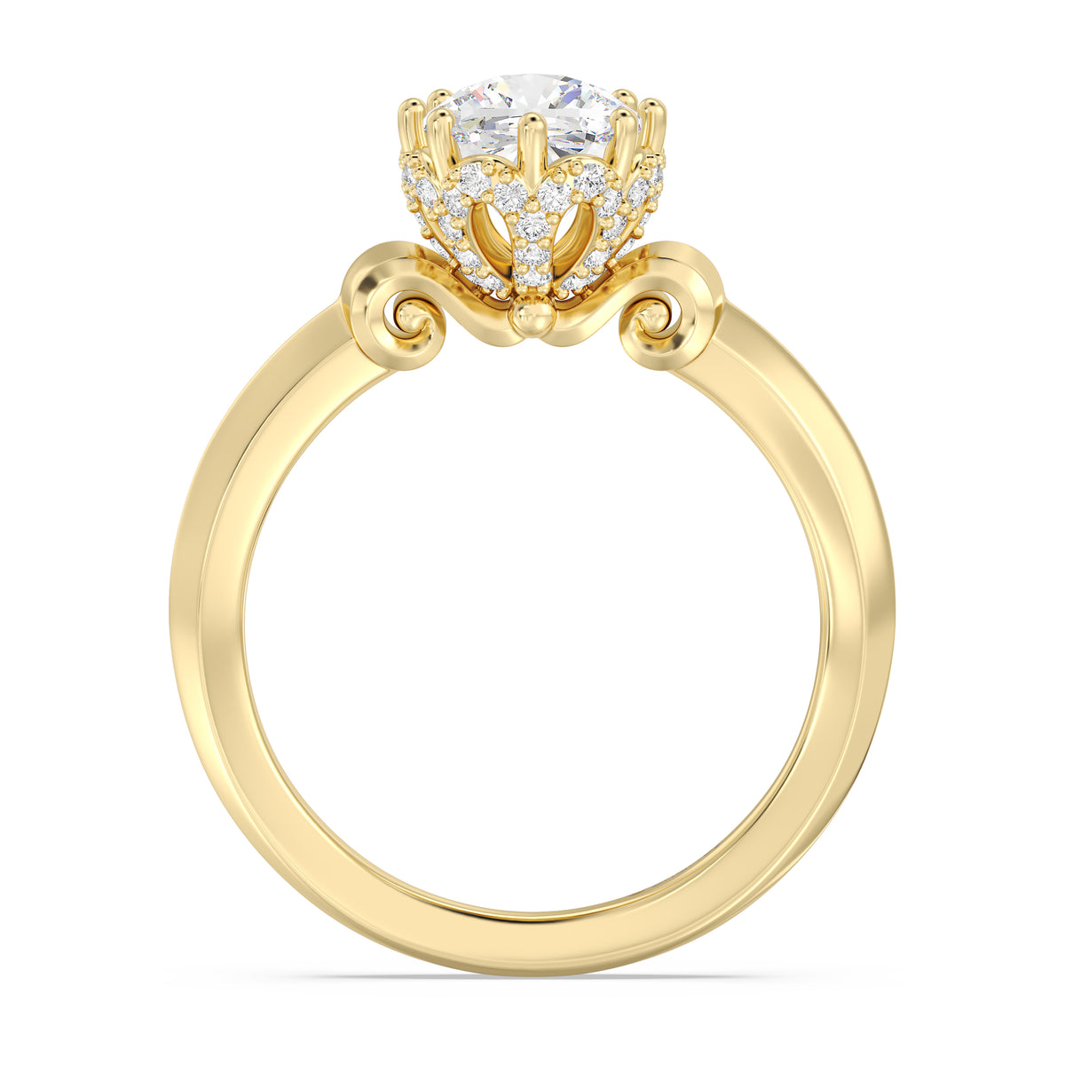 Enchanted Star Lab Grown Diamond And 14K Gold, Disney’s Cinderella Knife-Edge Solitaire Engagement Ring