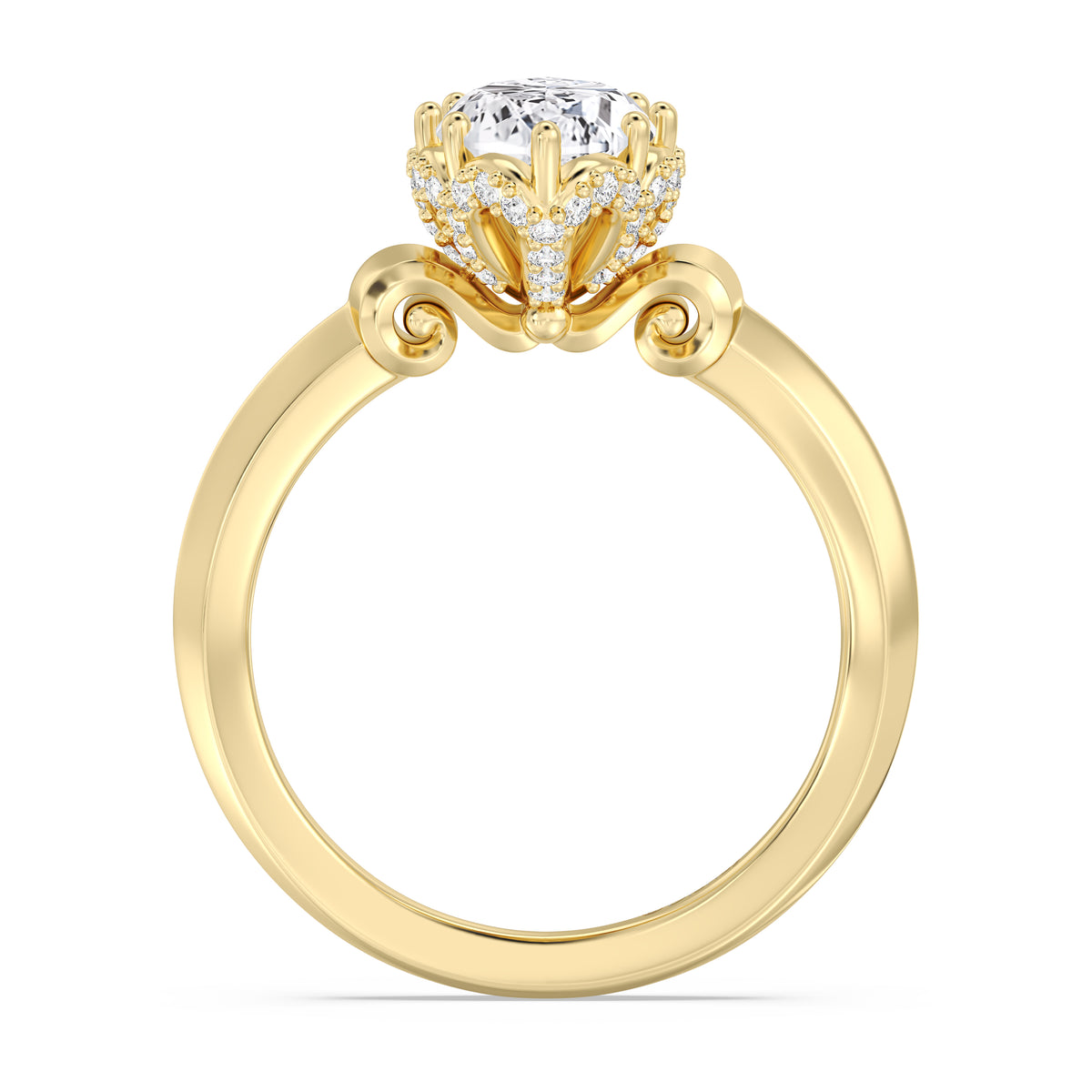 Enchanted Star Lab Grown Diamond And 14K Gold, Disney’s Cinderella Knife-Edge Solitaire Engagement Ring