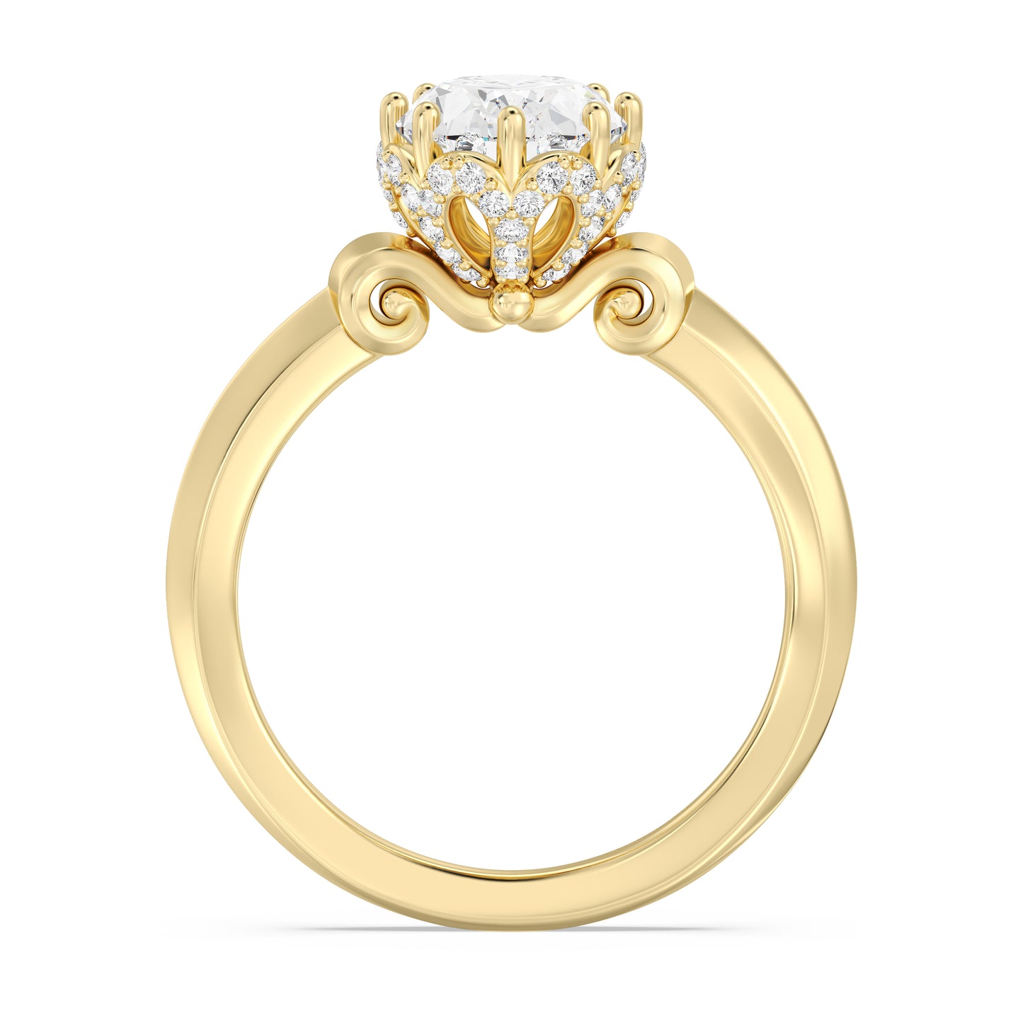 Enchanted Star Lab Grown Diamond And 14K Gold, Disney’s Cinderella Knife-Edge Solitaire Engagement Ring