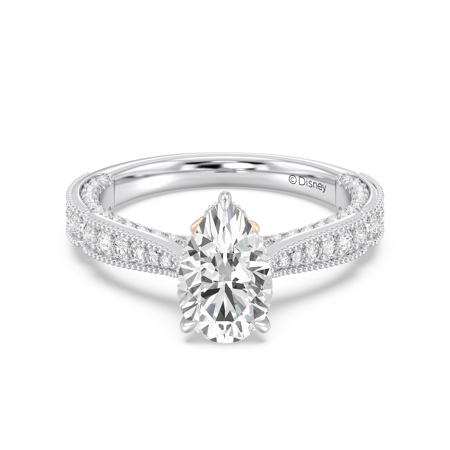 Enchanted Star Lab Grown Diamond And 14K Gold Disney Princess Belle Vintage Milgrain Engagement Ring