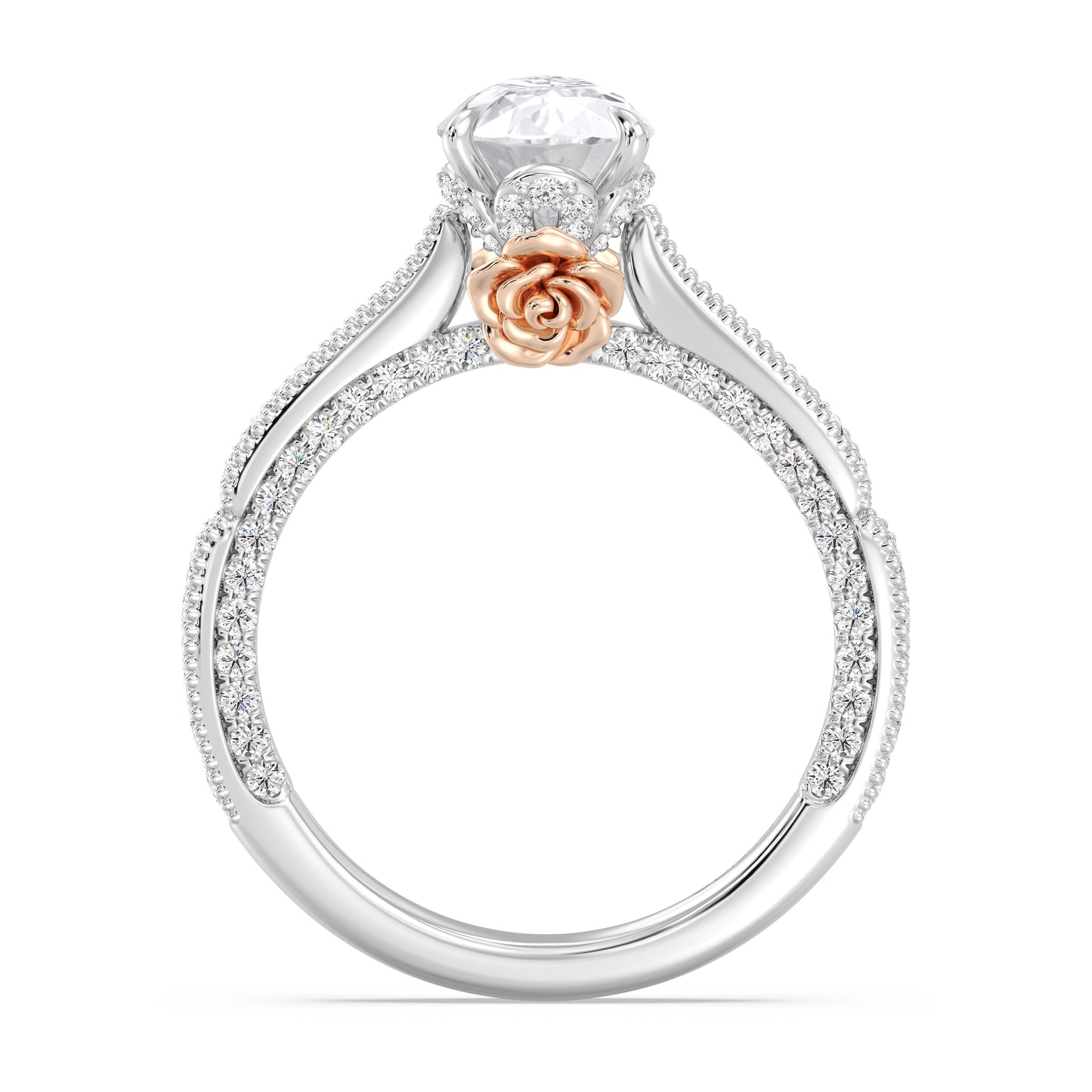 Enchanted Star Lab Grown Diamond And 14K Gold Disney Princess Belle Vintage Milgrain Engagement Ring