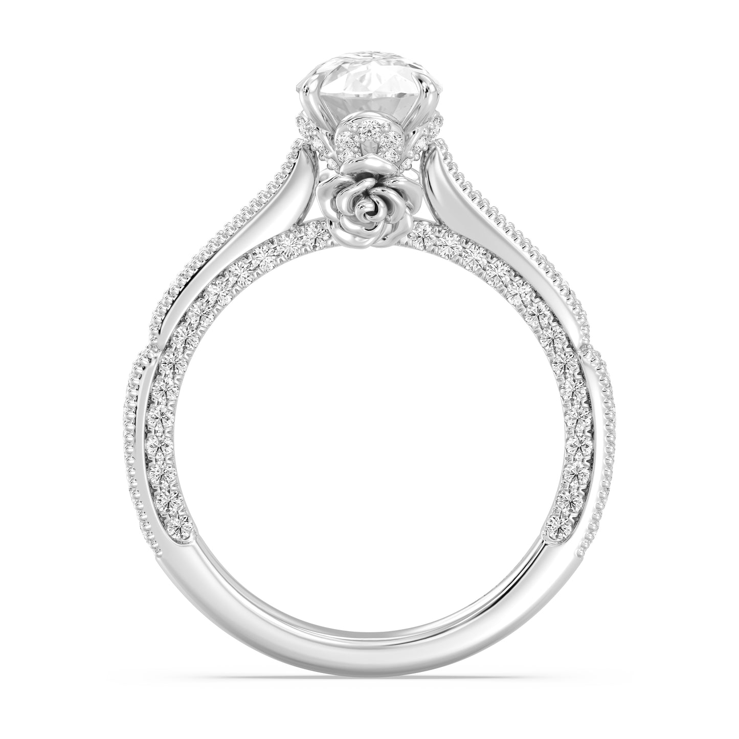 Enchanted Star Lab Grown Diamond And 14K Gold Disney Princess Belle Vintage Milgrain Engagement Ring