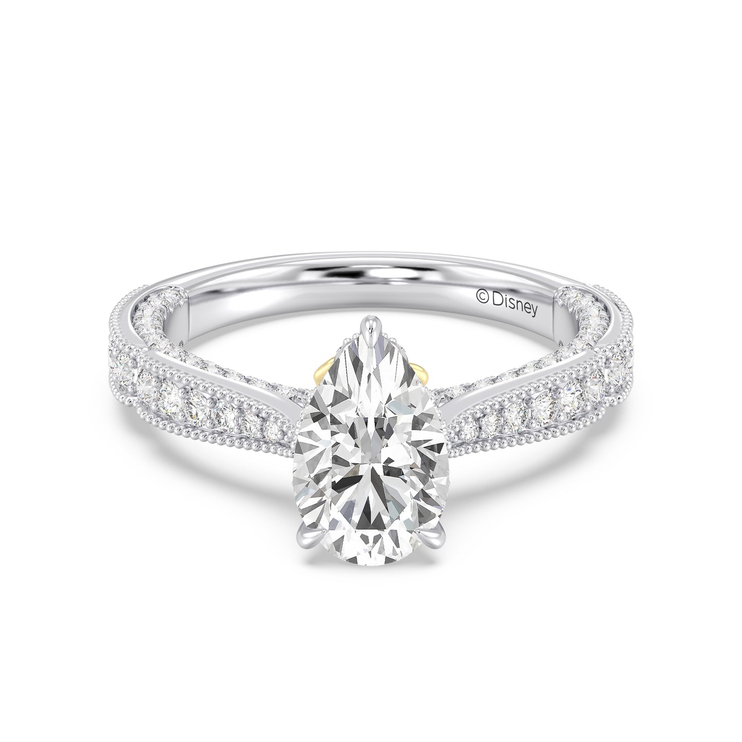 Enchanted Star Lab Grown Diamond And 14K Gold Disney Princess Belle Vintage Milgrain Engagement Ring