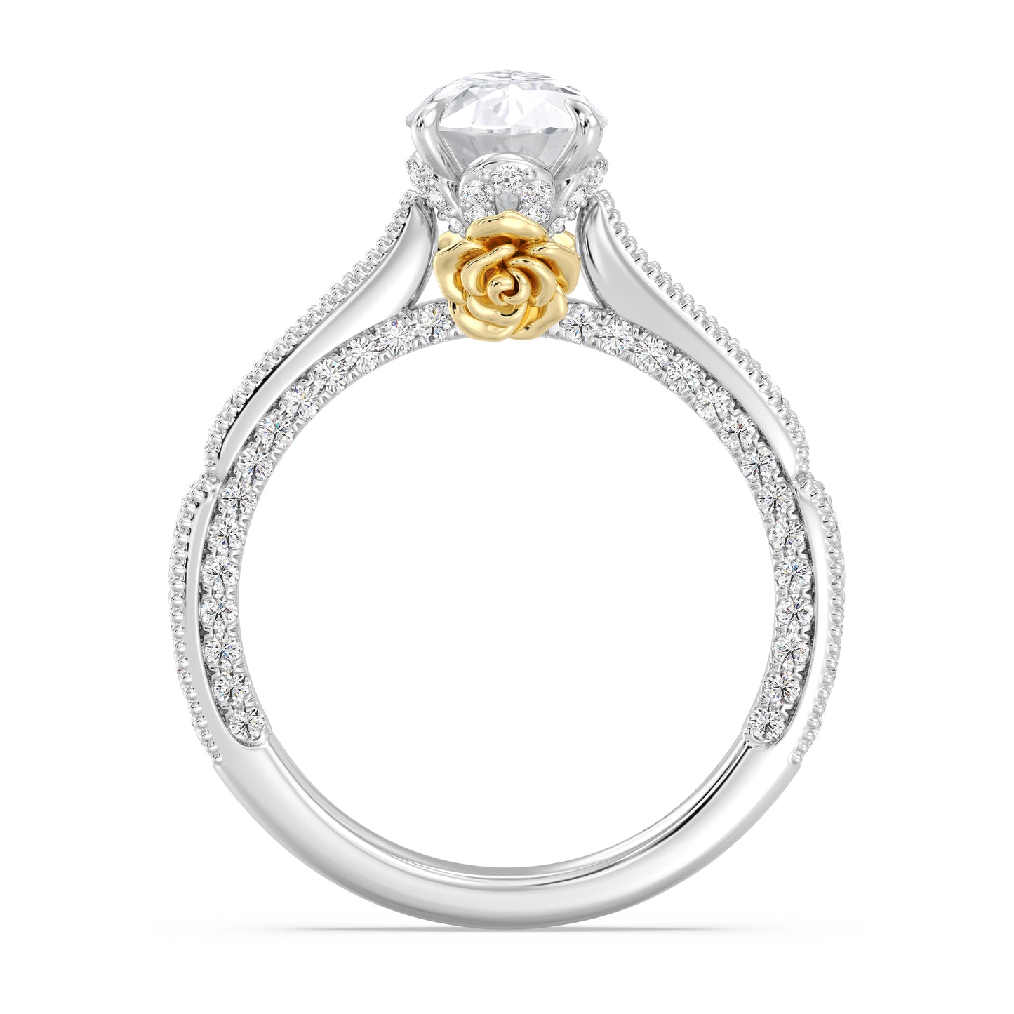 Enchanted Star Lab Grown Diamond And 14K Gold Disney Princess Belle Vintage Milgrain Engagement Ring