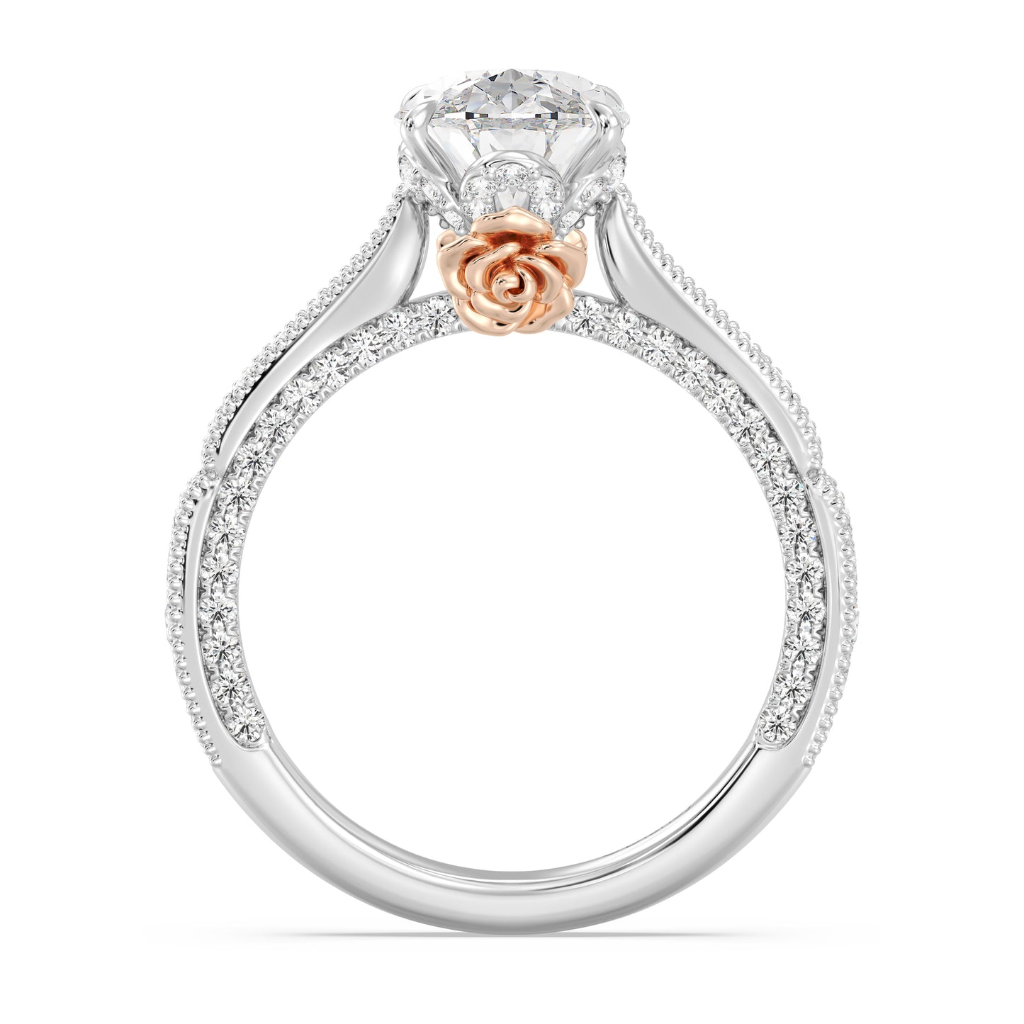 Enchanted Star Lab Grown Diamond And 14K Gold Disney Princess Belle Vintage Milgrain Engagement Ring