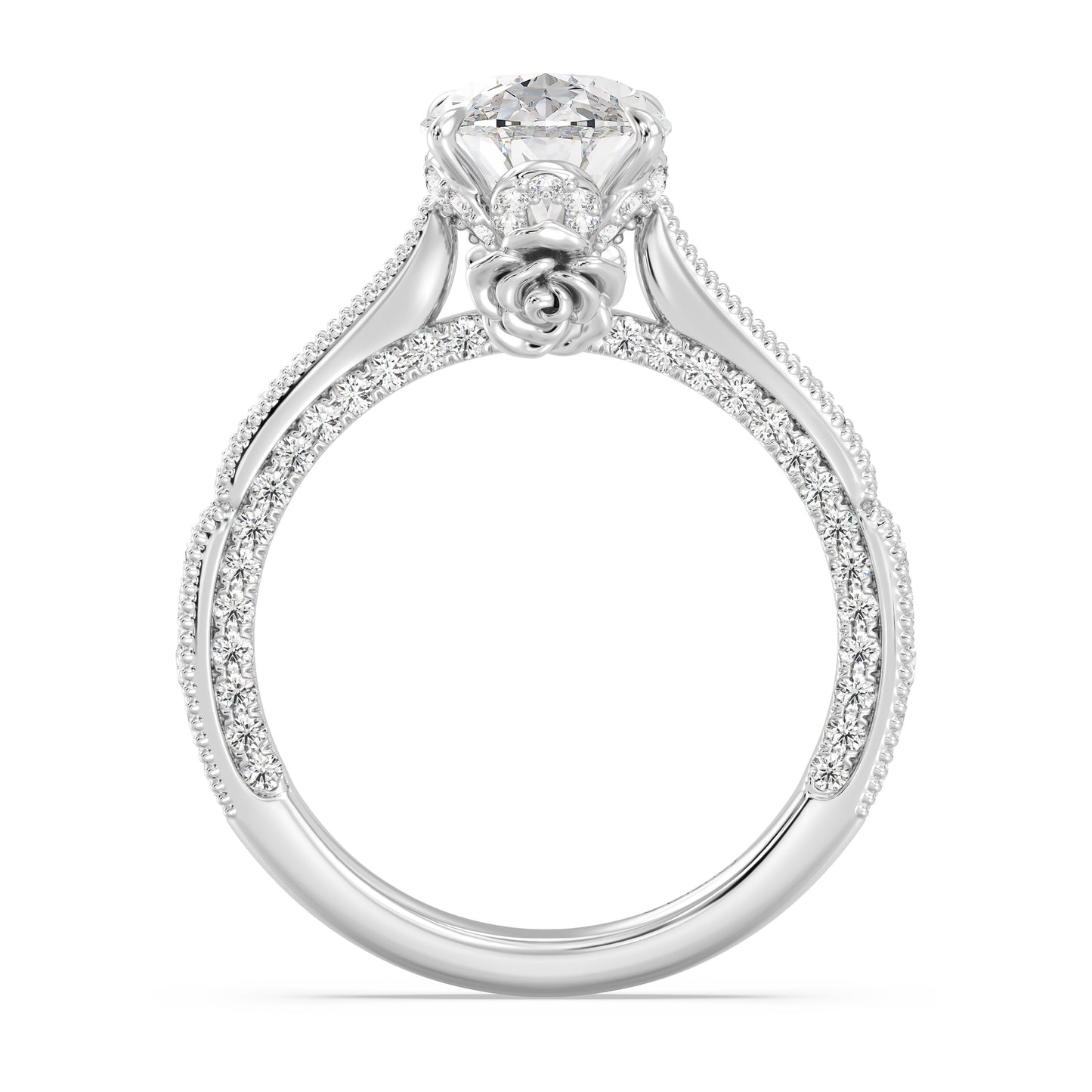 Enchanted Star Lab Grown Diamond And 14K Gold Disney Princess Belle Vintage Milgrain Engagement Ring