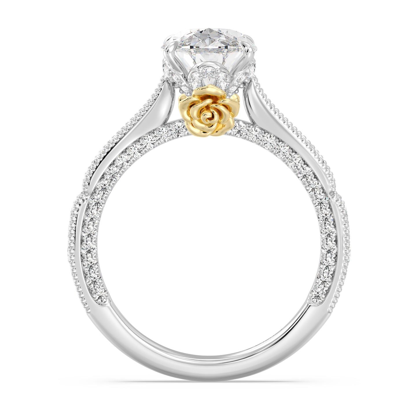 Enchanted Star Lab Grown Diamond And 14K Gold Disney Princess Belle Vintage Milgrain Engagement Ring