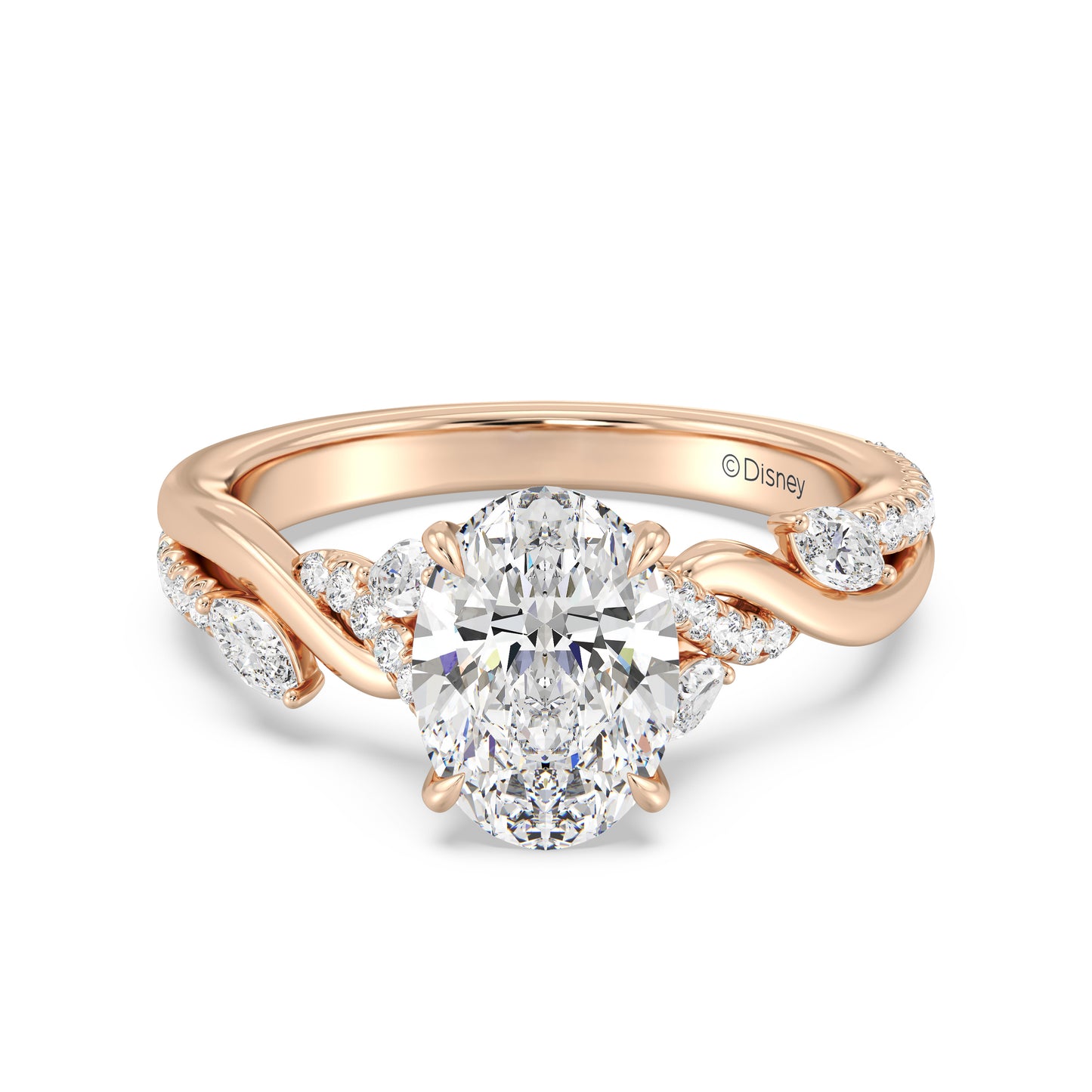 Enchanted Star Lab Grown Diamond And 14K Gold Disney Princess Rapunzel Twisted Pave Engagement Ring