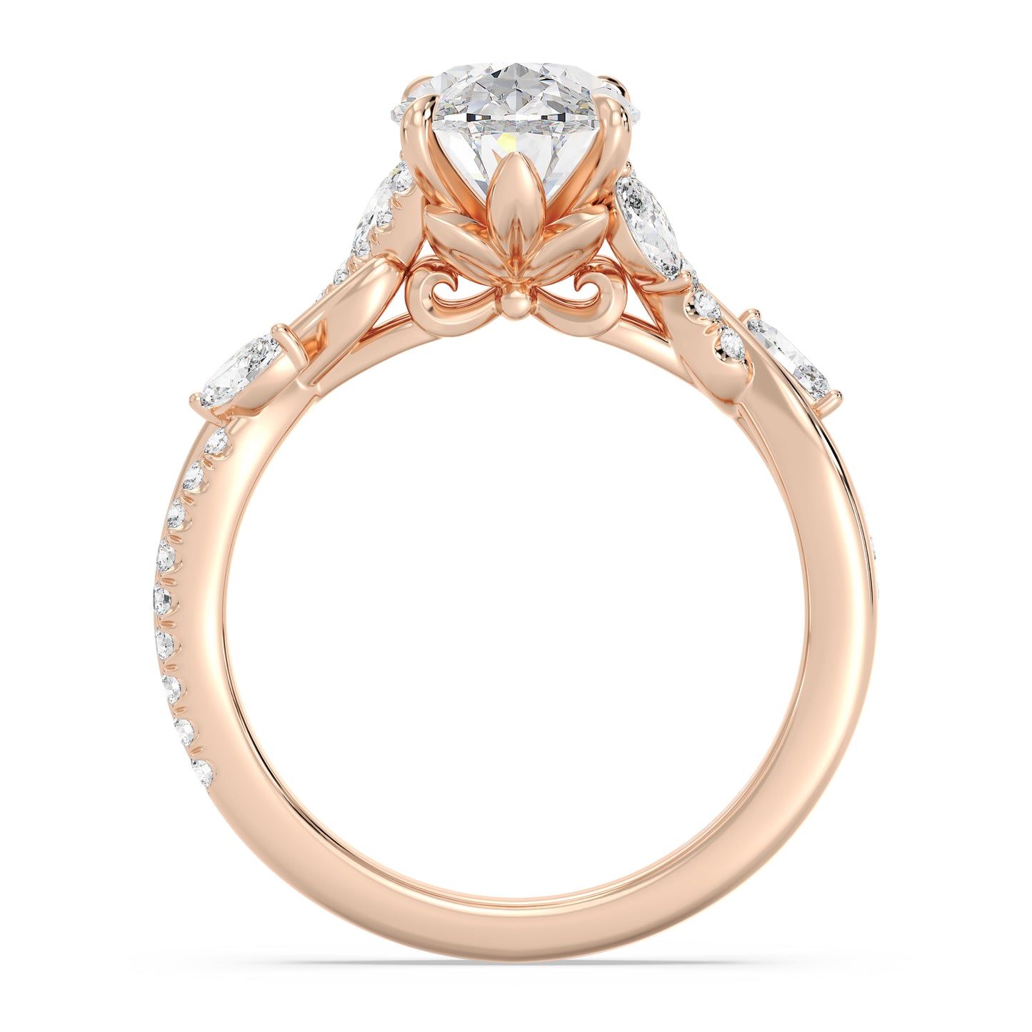 Enchanted Star Lab Grown Diamond And 14K Gold Disney Princess Rapunzel Twisted Pave Engagement Ring