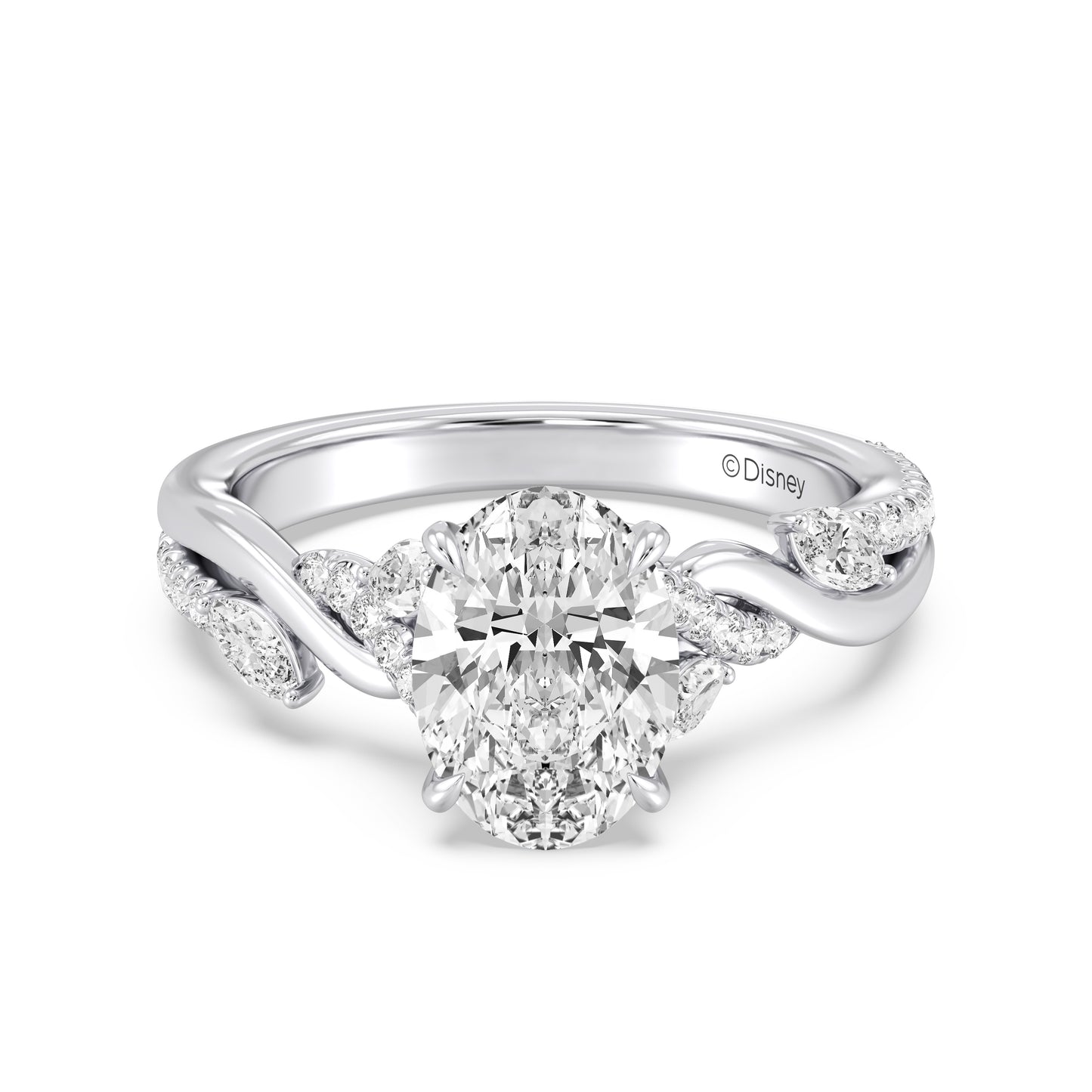 Enchanted Star Lab Grown Diamond And 14K Gold Disney Princess Rapunzel Twisted Pave Engagement Ring