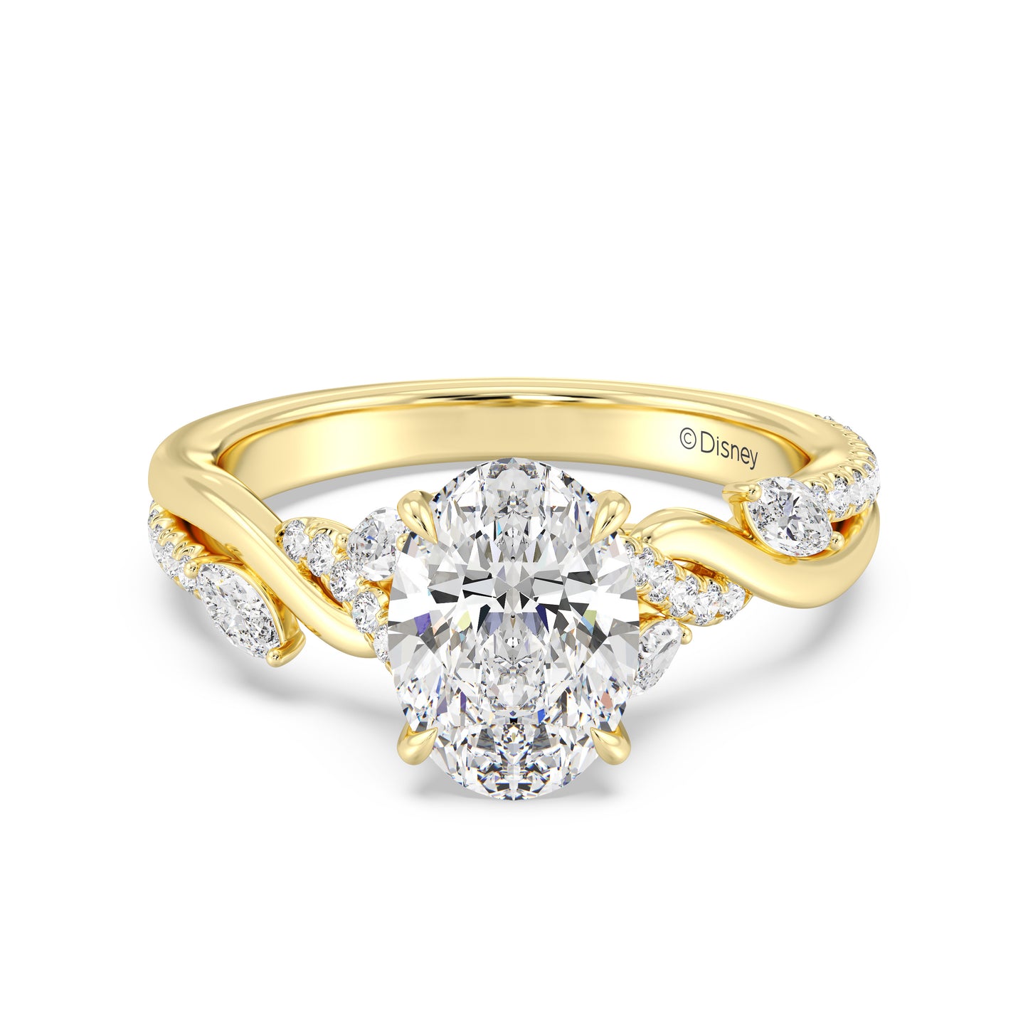 Enchanted Star Lab Grown Diamond And 14K Gold Disney Princess Rapunzel Twisted Pave Engagement Ring
