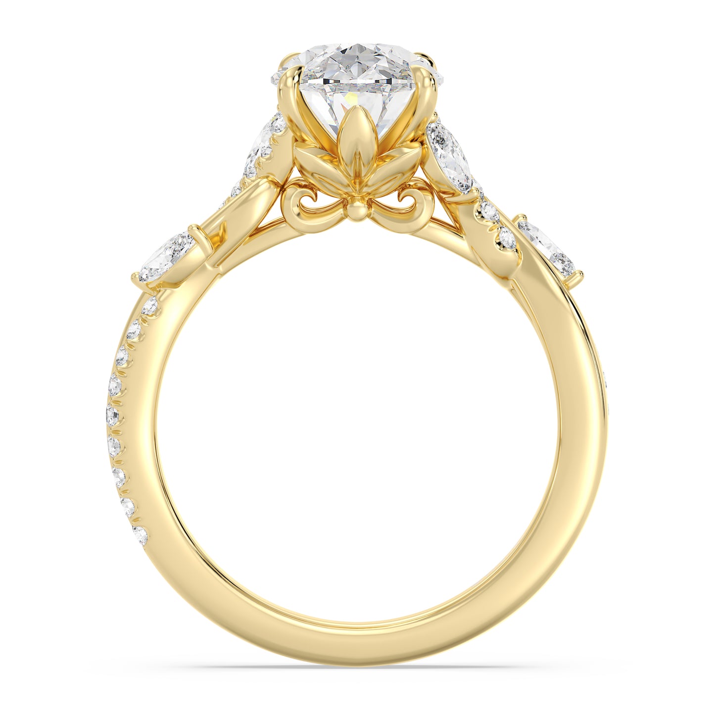 Enchanted Star Lab Grown Diamond And 14K Gold Disney Princess Rapunzel Twisted Pave Engagement Ring