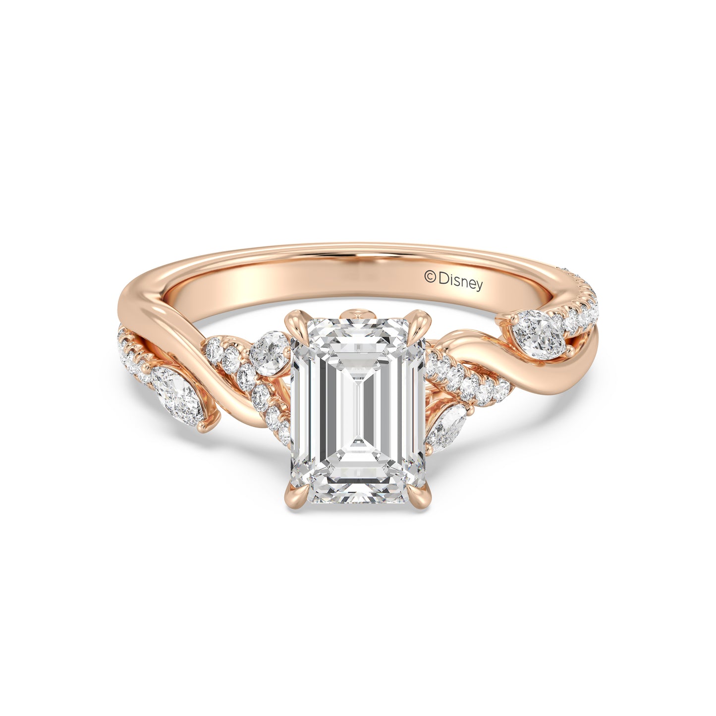 Enchanted Star Lab Grown Diamond And 14K Gold Disney Princess Rapunzel Twisted Pavé Engagement Ring