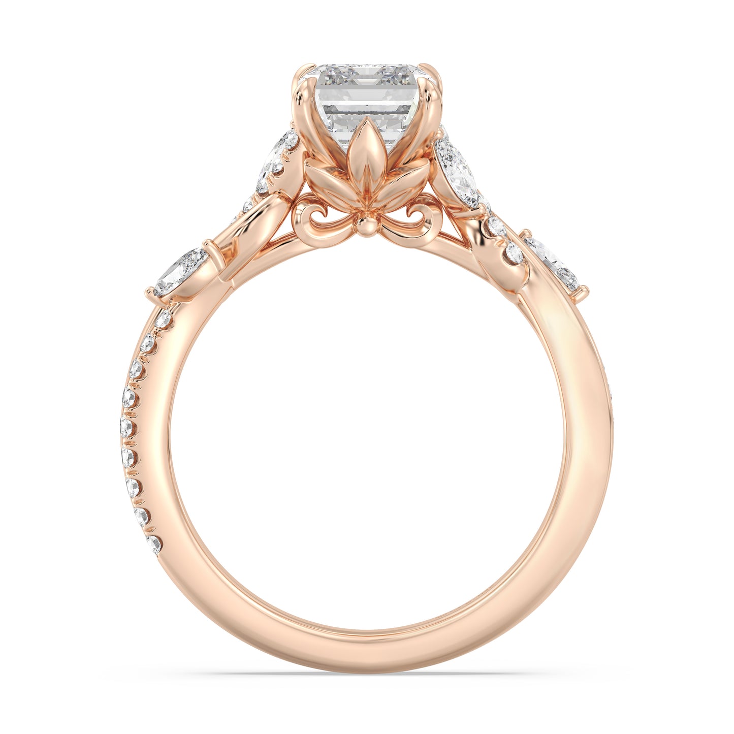 Enchanted Star Lab Grown Diamond And 14K Gold Disney Princess Rapunzel Twisted Pavé Engagement Ring