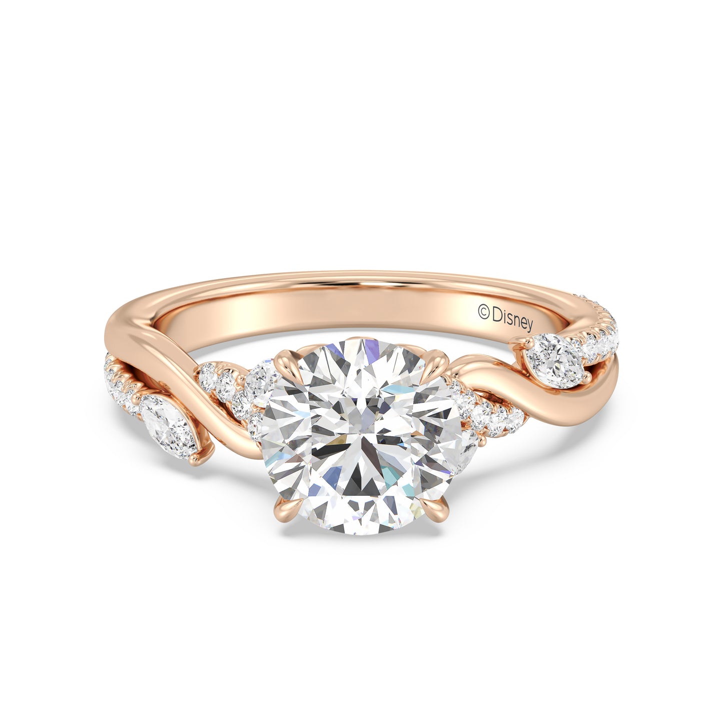 Enchanted Star Lab Grown Diamond And 14K Gold Disney Princess Rapunzel Twisted Pave Engagement Ring