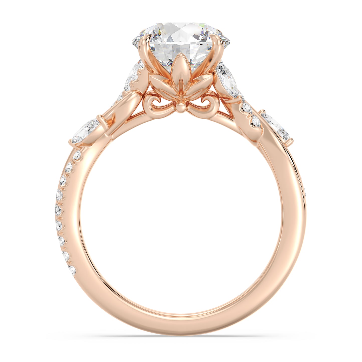 Enchanted Star Lab Grown Diamond And 14K Gold Disney Princess Rapunzel Twisted Pave Engagement Ring