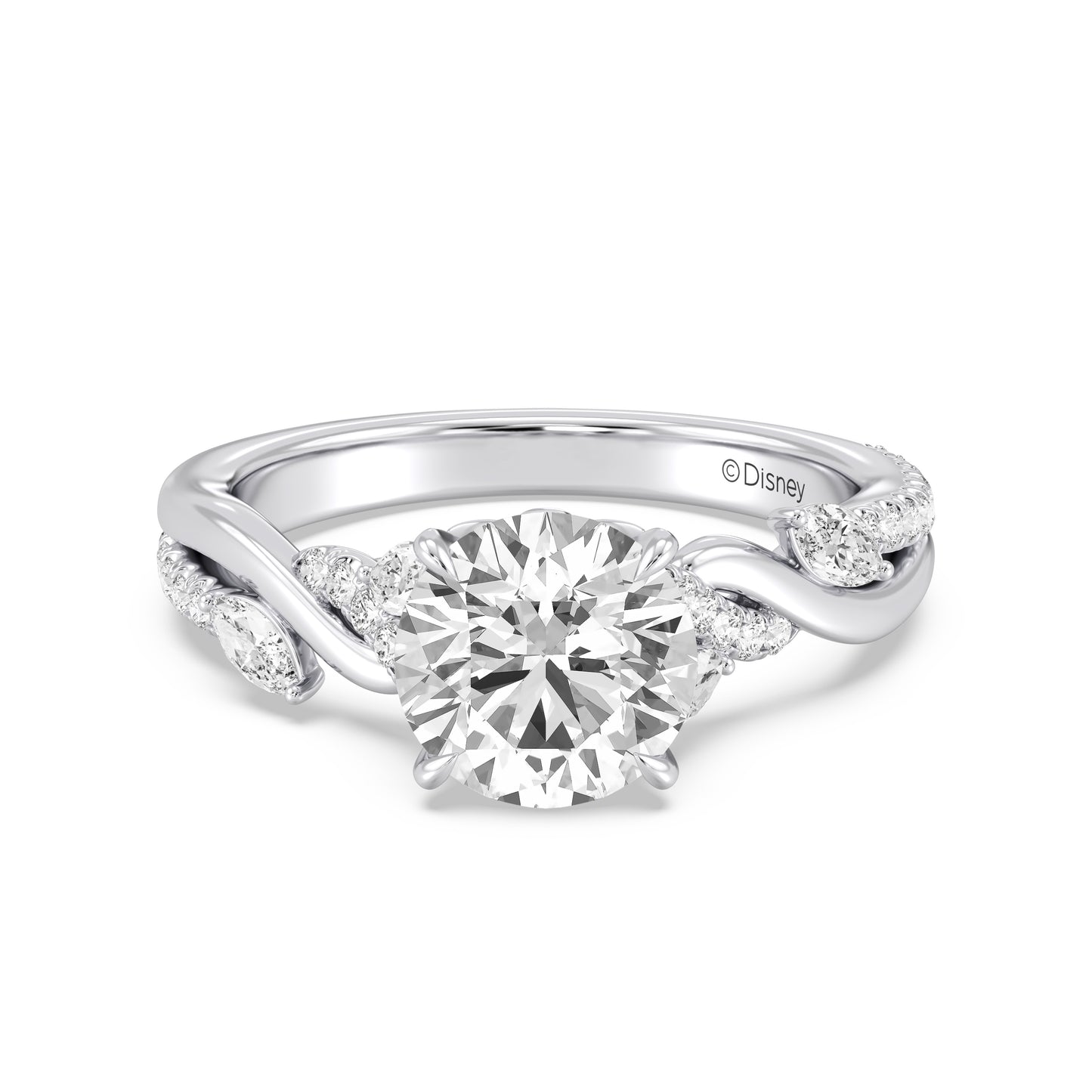 Enchanted Star Lab Grown Diamond And 14K Gold Disney Princess Rapunzel Twisted Pave Engagement Ring