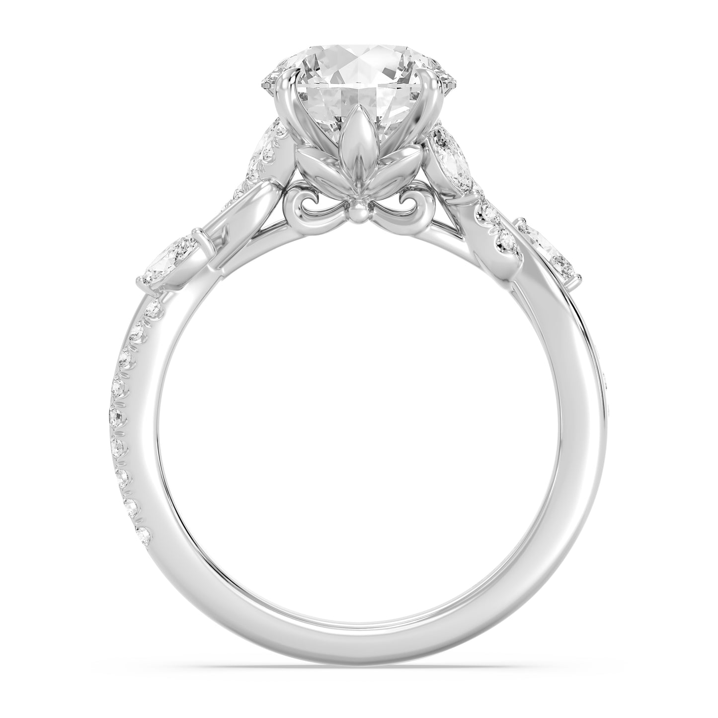 Enchanted Star Lab Grown Diamond And 14K Gold Disney Princess Rapunzel Twisted Pave Engagement Ring
