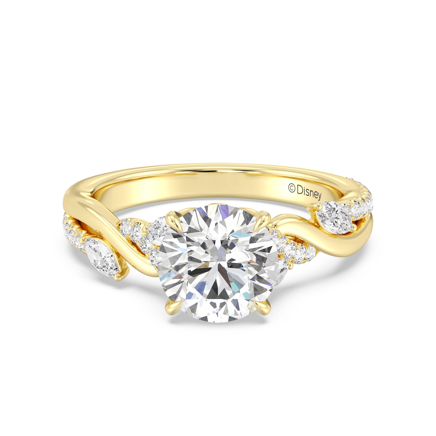 Enchanted Star Lab Grown Diamond And 14K Gold Disney Princess Rapunzel Twisted Pave Engagement Ring
