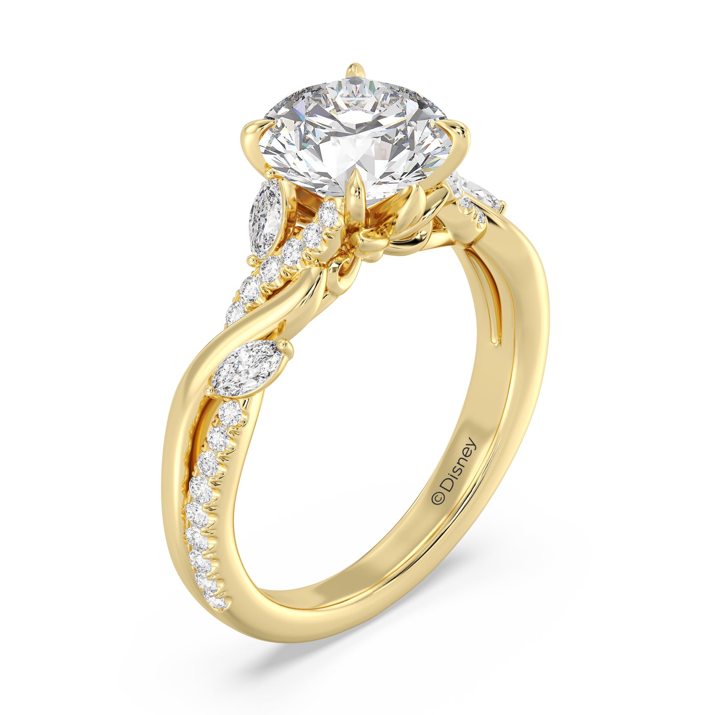Enchanted Star Lab Grown Diamond And 14K Gold Disney Princess Rapunzel Twisted Pave Engagement Ring
