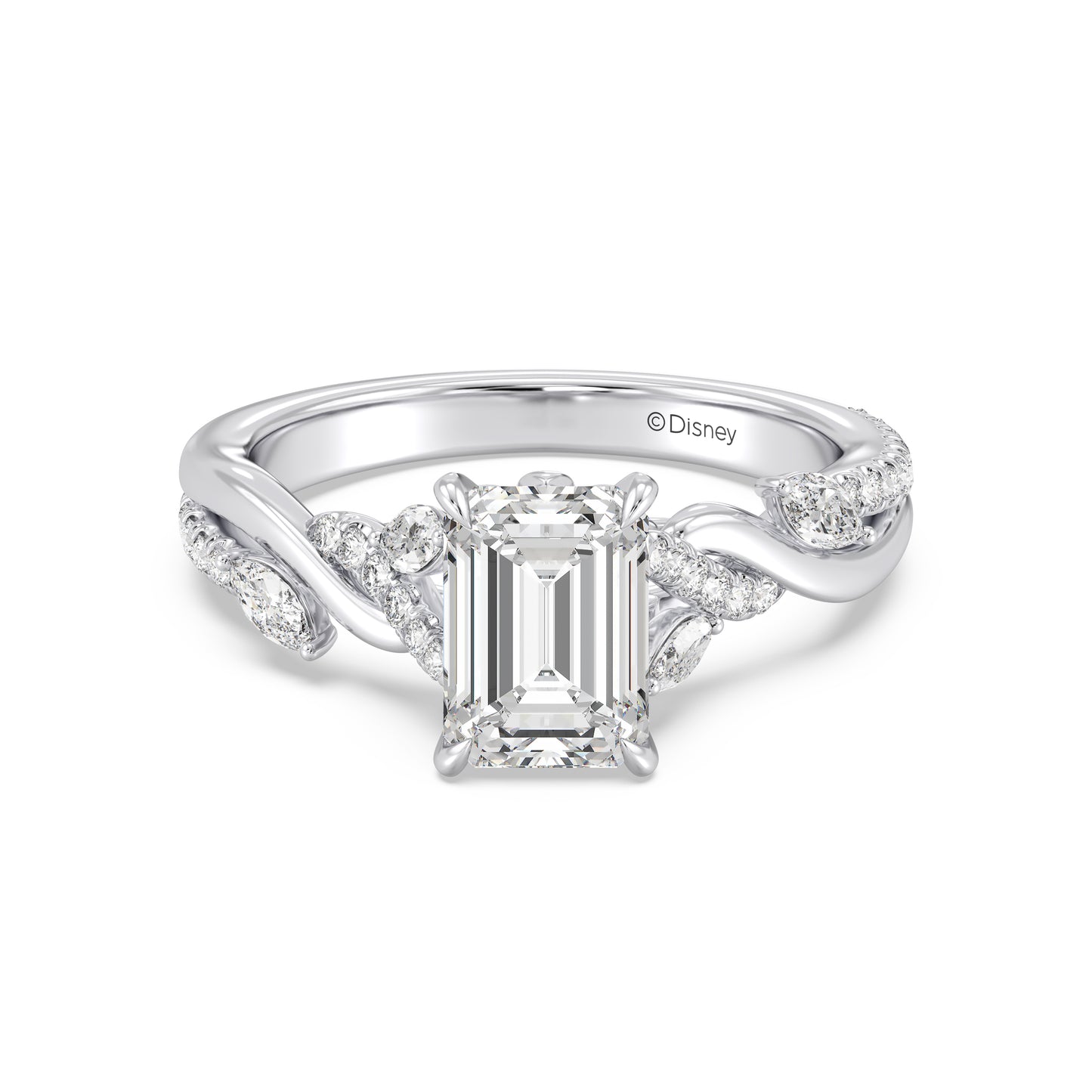Enchanted Star Lab Grown Diamond And 14K Gold Disney Princess Rapunzel Twisted Pavé Engagement Ring