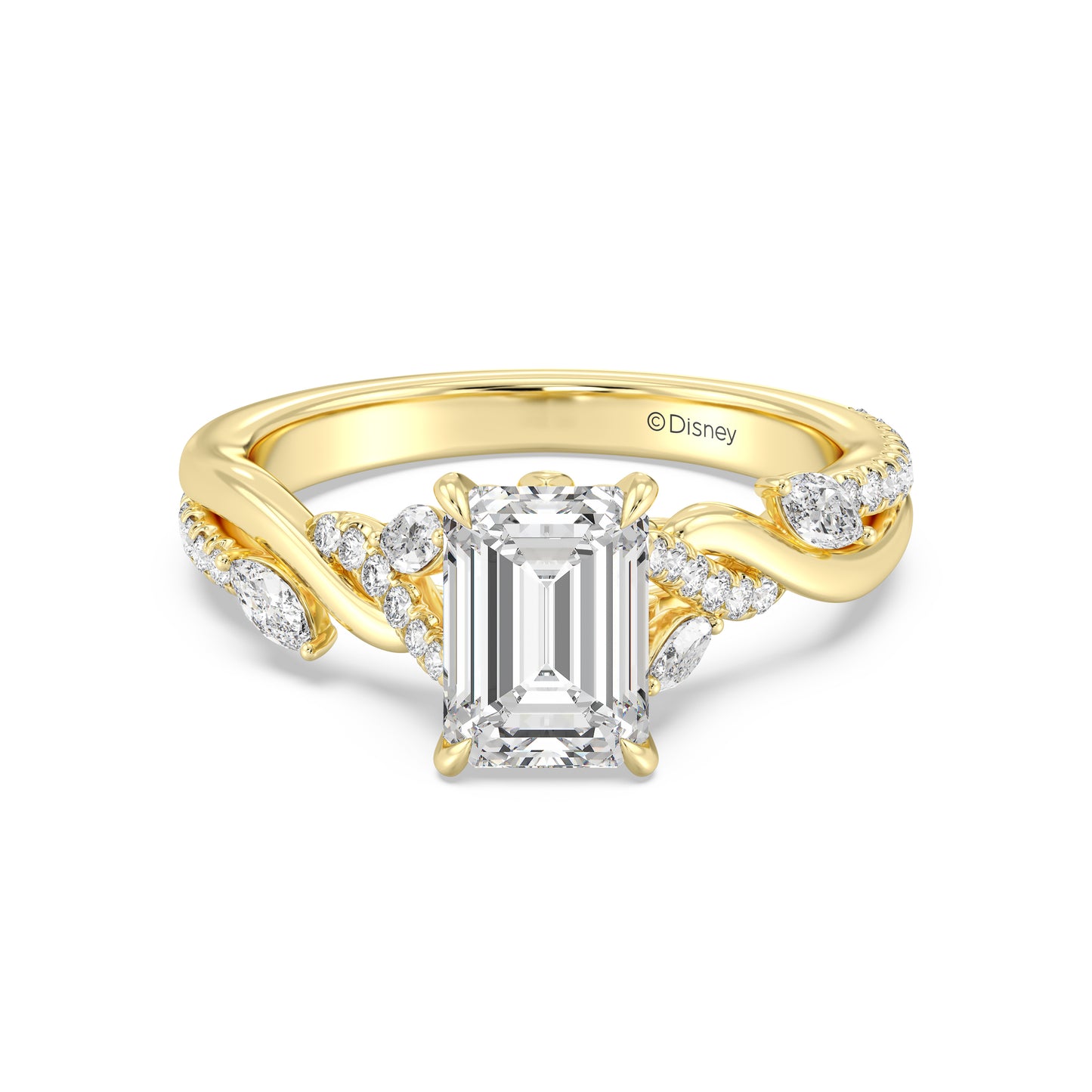 Enchanted Star Lab Grown Diamond And 14K Gold Disney Princess Rapunzel Twisted Pavé Engagement Ring